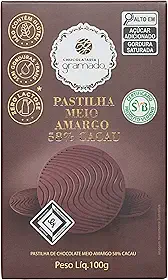 Chocolataria Gramado, Pastilhas de Chocolate Meio Amargo 58% Cacau, 100 g