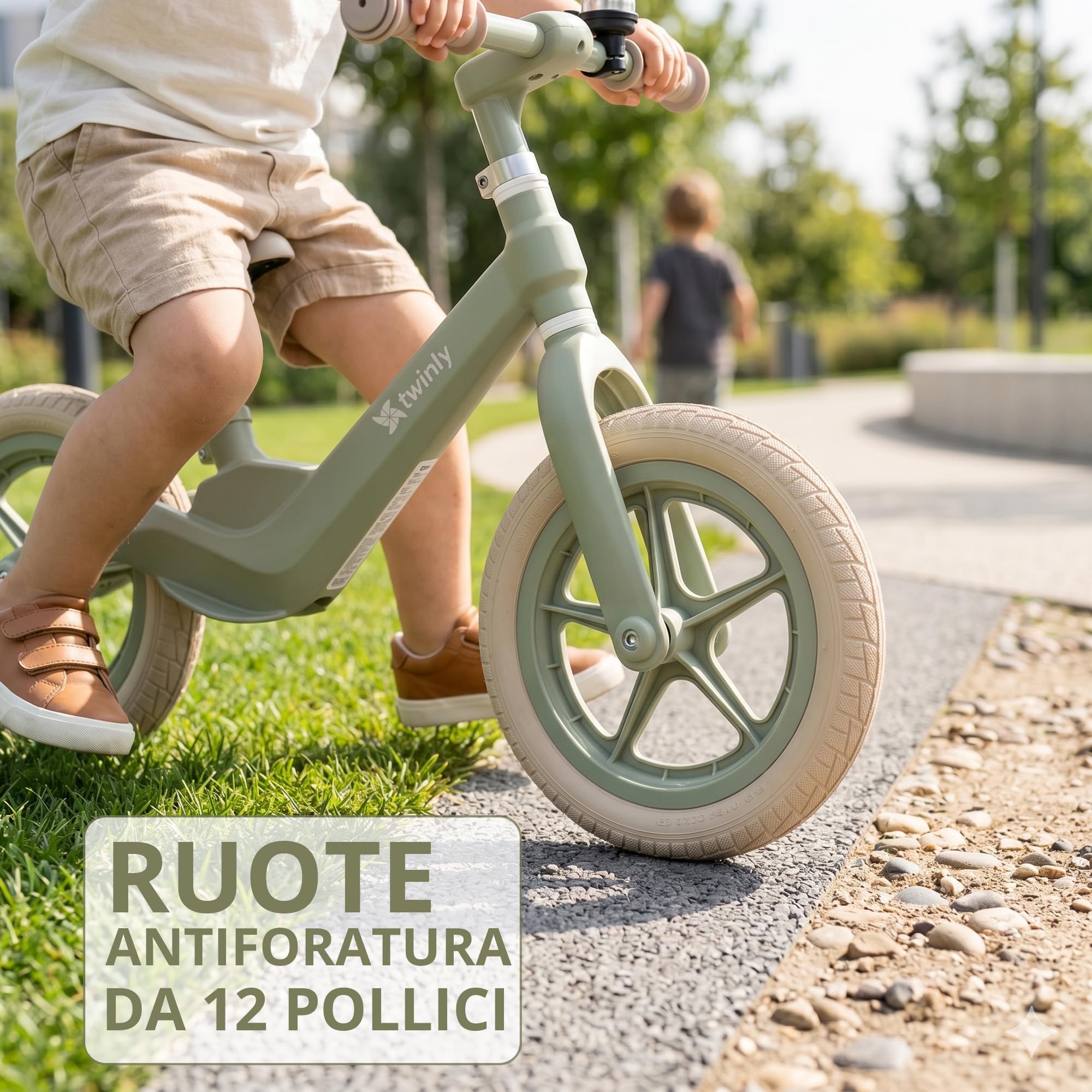 Twinly Bicicletta da bilanciamento per bambini 3-7 anni Breeze - Bicicletta senza pedali per imparare l'equilibrio, sella regolabile, bicicletta per bambini leggera da allenamento, fino a 30 kg
