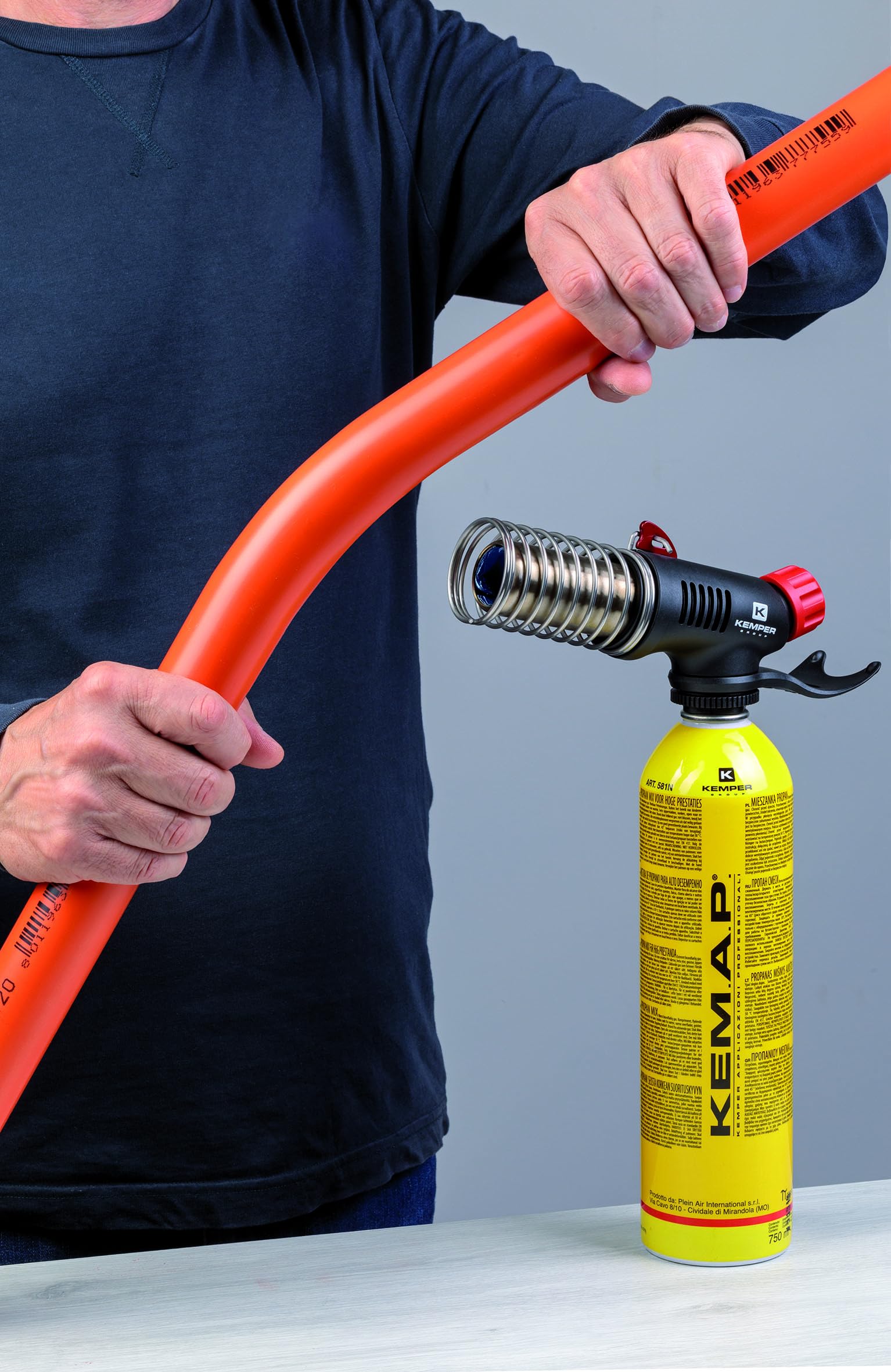 Kemper - Cartouche de Gaz Propane/Butane - Compatible Chalumeaux Bi-Gaz Valve 7/16" Idéale Soudure, Brasage & Plomberie