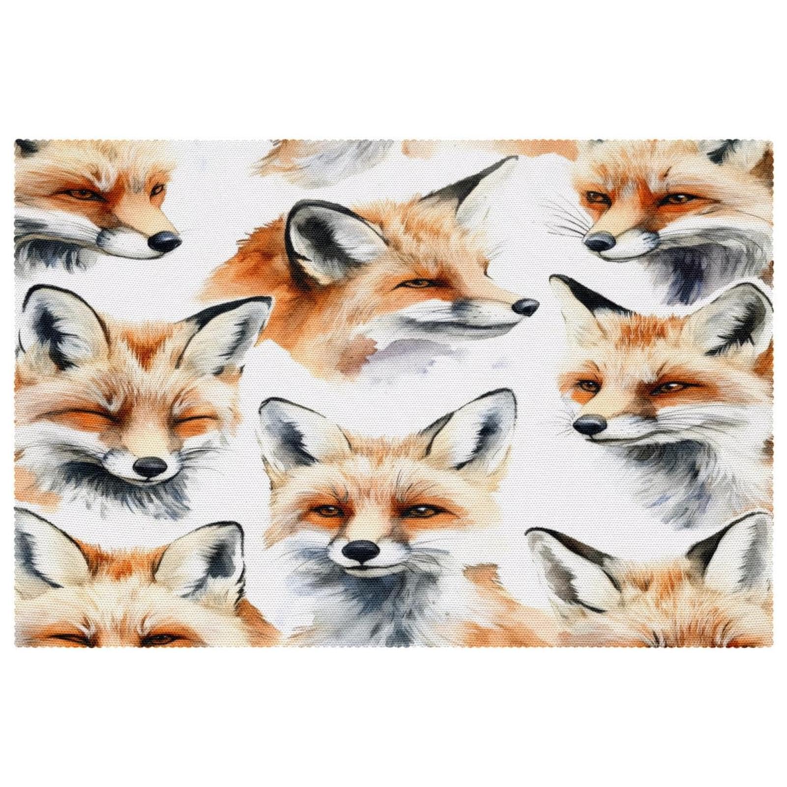 Sets de table résistants à la chaleur Foxes de 30x45cm lavables et durables