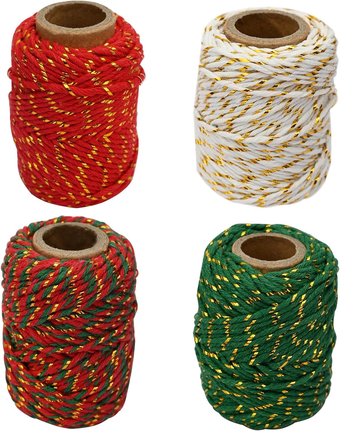 4 Rolls Christmas Twine 80M Christmas Ribbon Christmas Candy Cotton