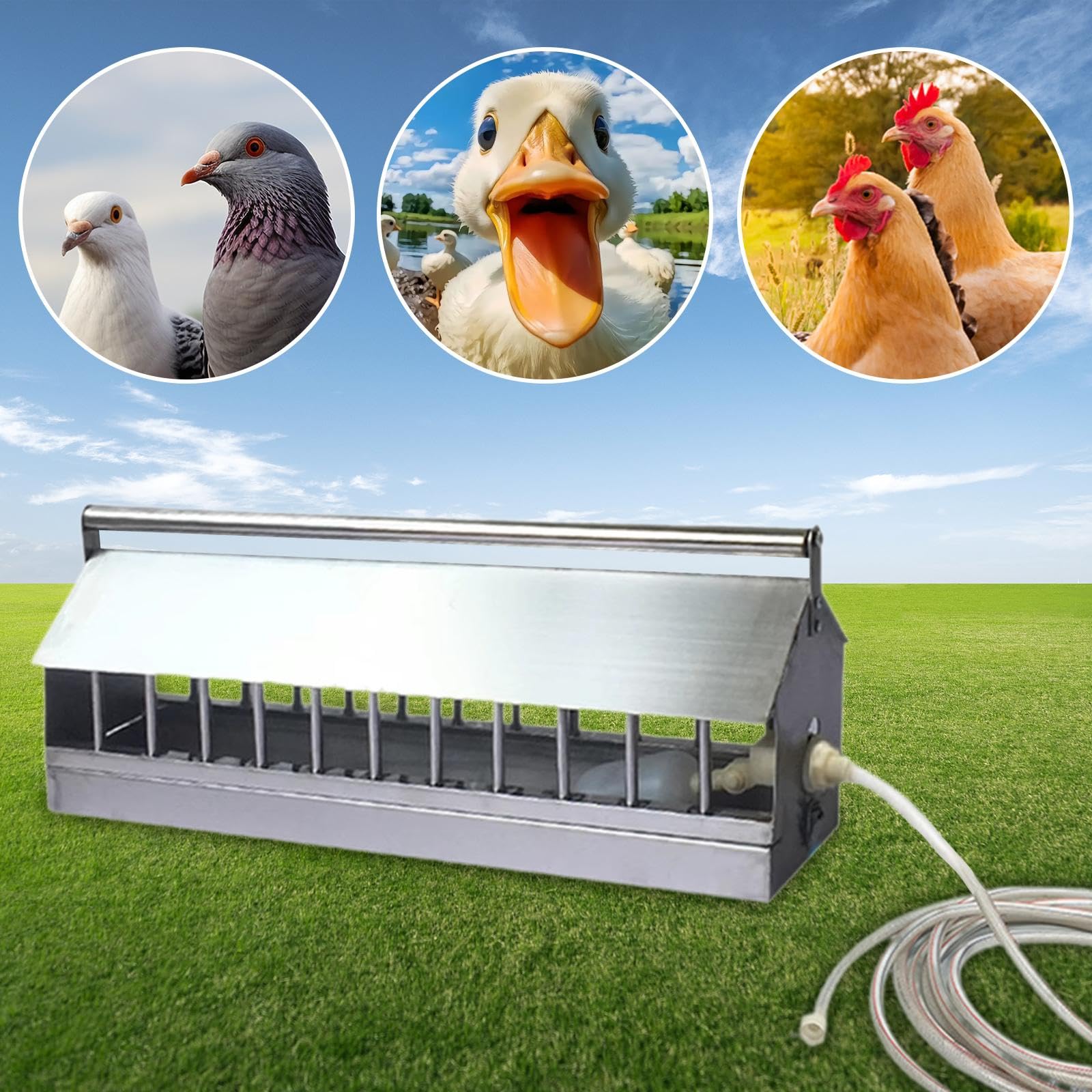 Automático para Aves de Corral, Automático para Pollos, Pavos, Codornices, Etc, 60cm