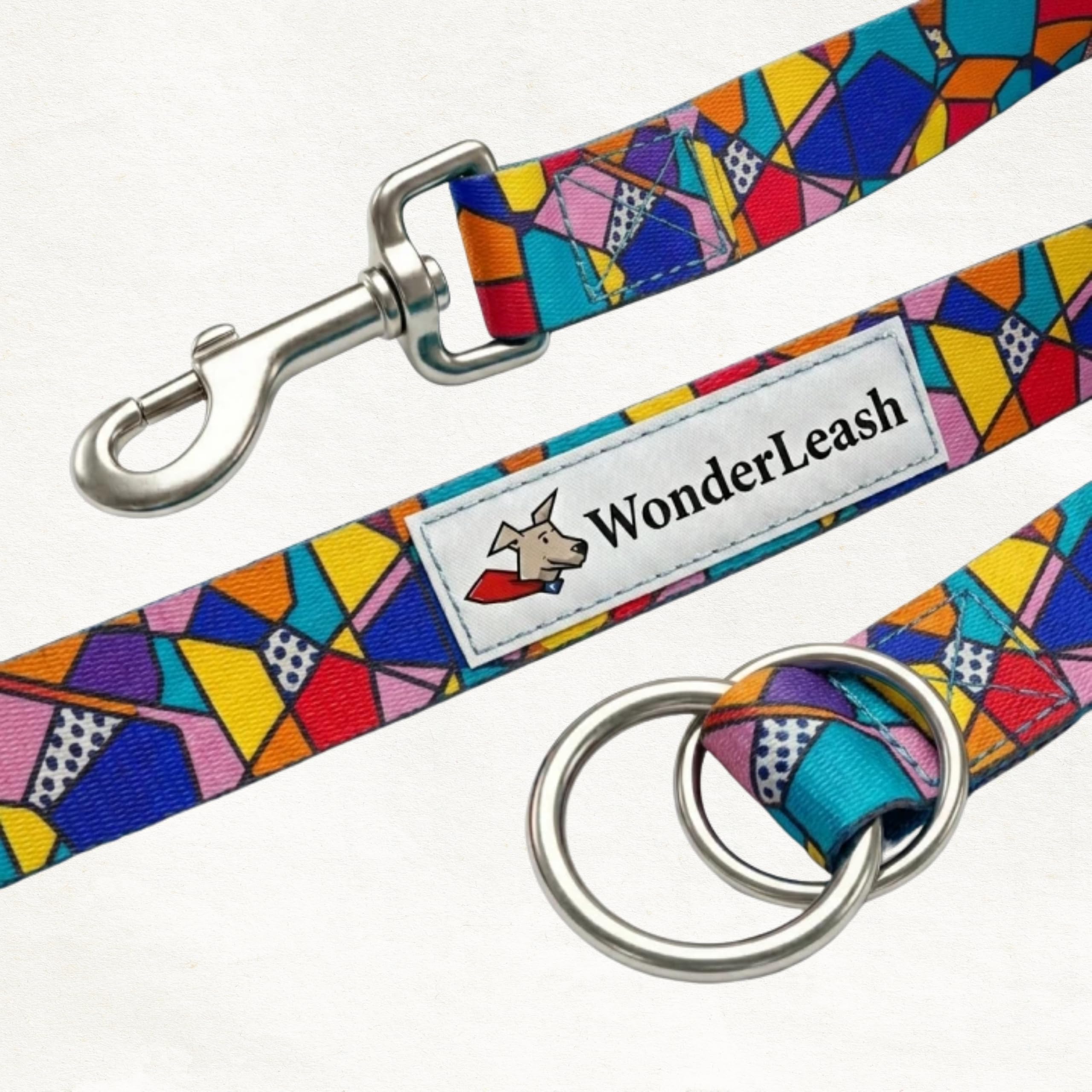 Wonderleash Guinzaglio per Cani Wonderleash 3 in 1, Linea Lunga Robusta, Guinzaglio da Addestramento con Collare di Emergenza, Manico Confortevole, Adatto a Cani Piccoli (Multicolore, M)