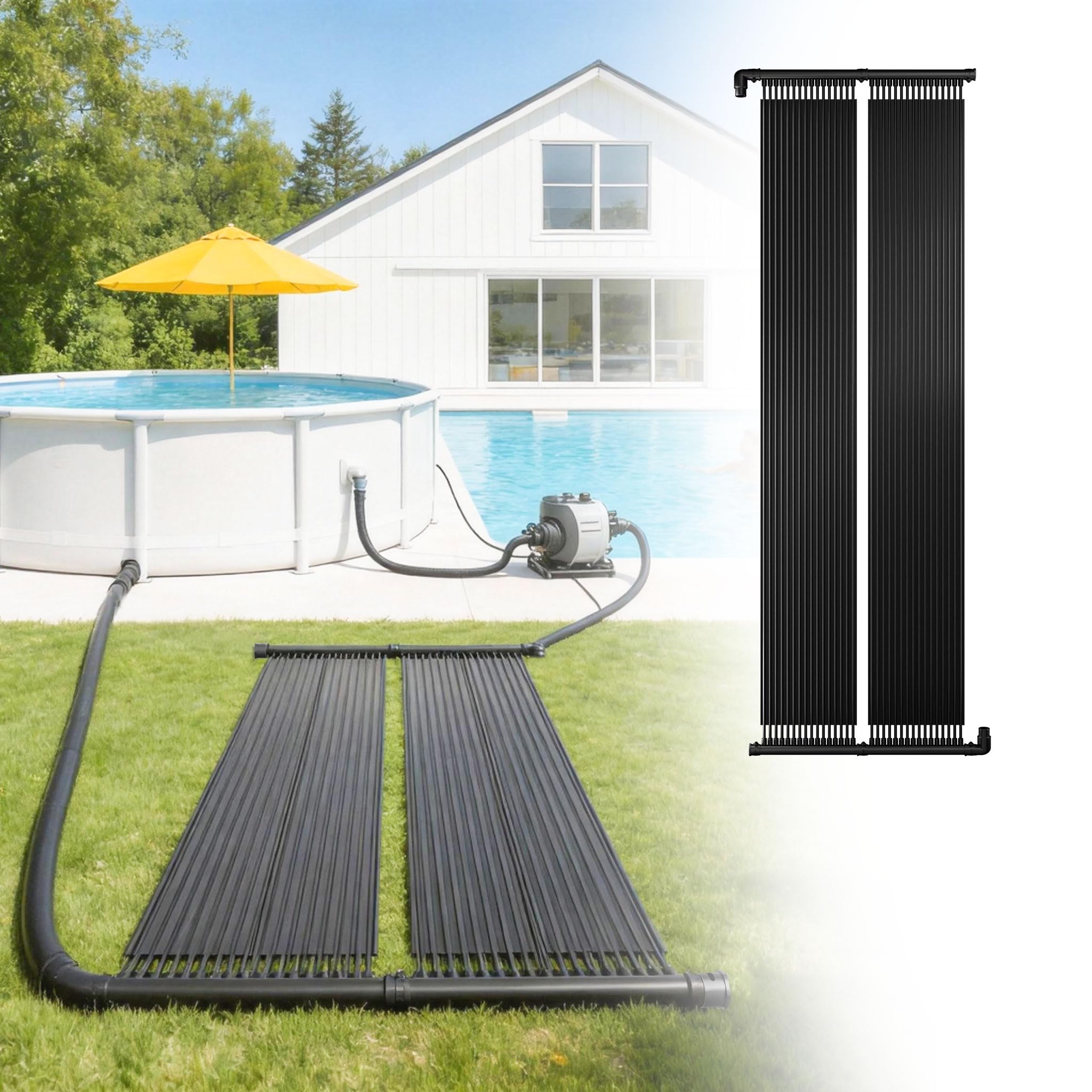 UISEBRT Riscaldatore solare per piscina 300x70 cm, riscaldamento solare per piscina, acqua calda, plastica resistente ai raggi UV, stuoia solare per riscaldamento di piscine e vasche da bagno