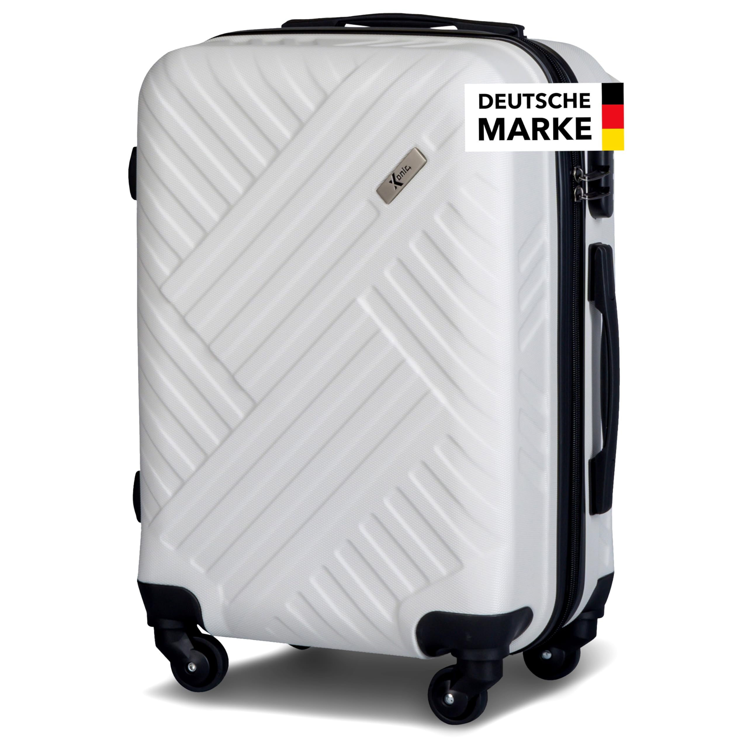 Xonic Design Reisekoffer mit Rollen– ABS Hartschalenkoffer mit 360° Leichtlauf-Rollen – hochwertige Koffer Trolleys Zahlenschloss in M, L, XL oder Set –Handgepäck Koffer, Suitcase