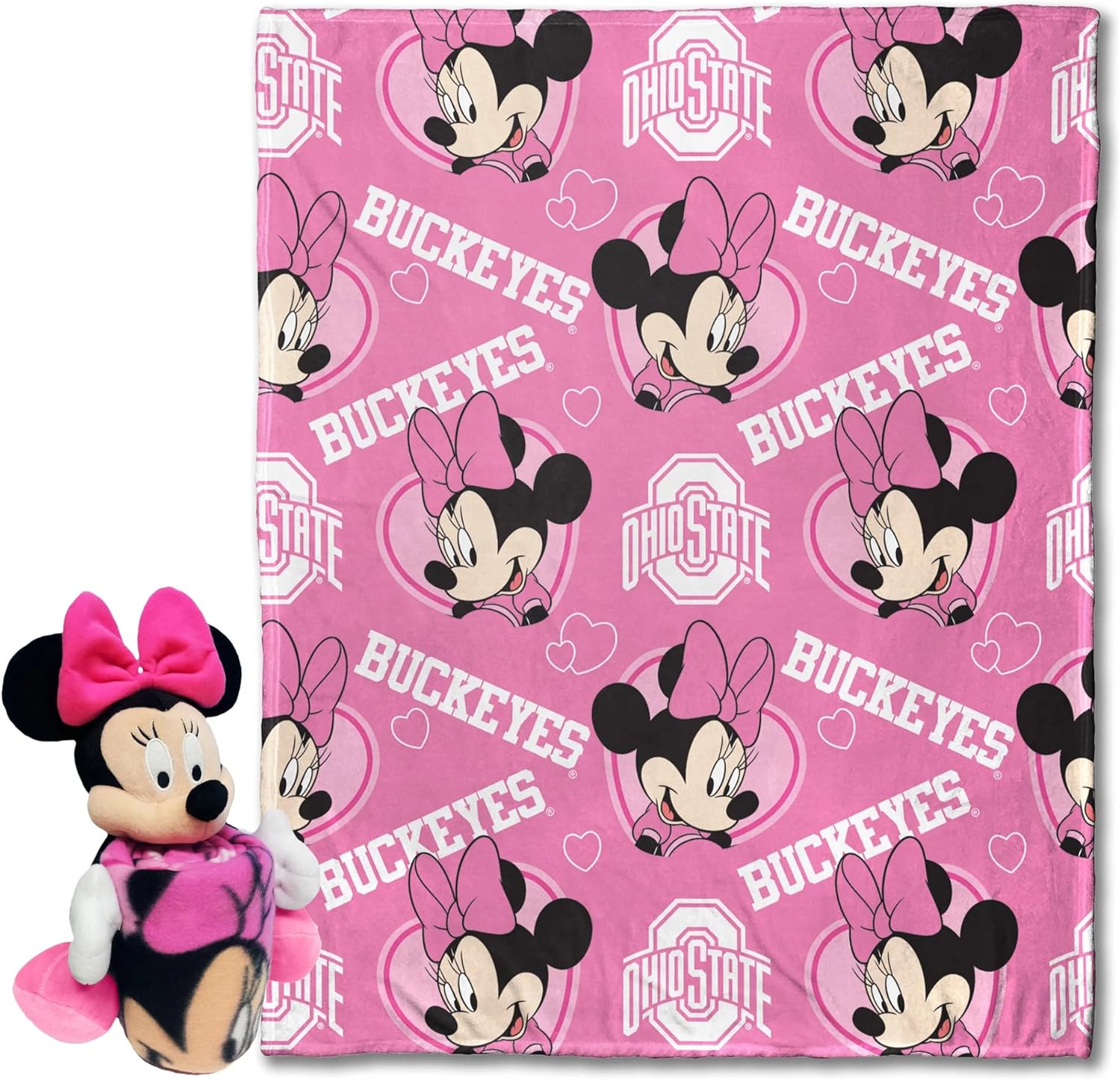 Ohio State Buckeyes Minnie Hugger Pillow & Silk Touch Throw Set