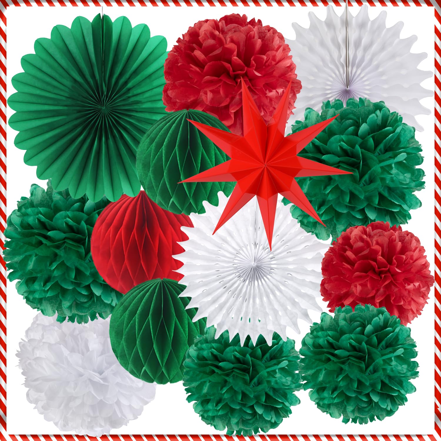 Paper Jazz Blue Ornaments for Christmas Tree 9pcs White Paper Snowflake Hanging Decorations 3D Navy Blue Christmas Decoration