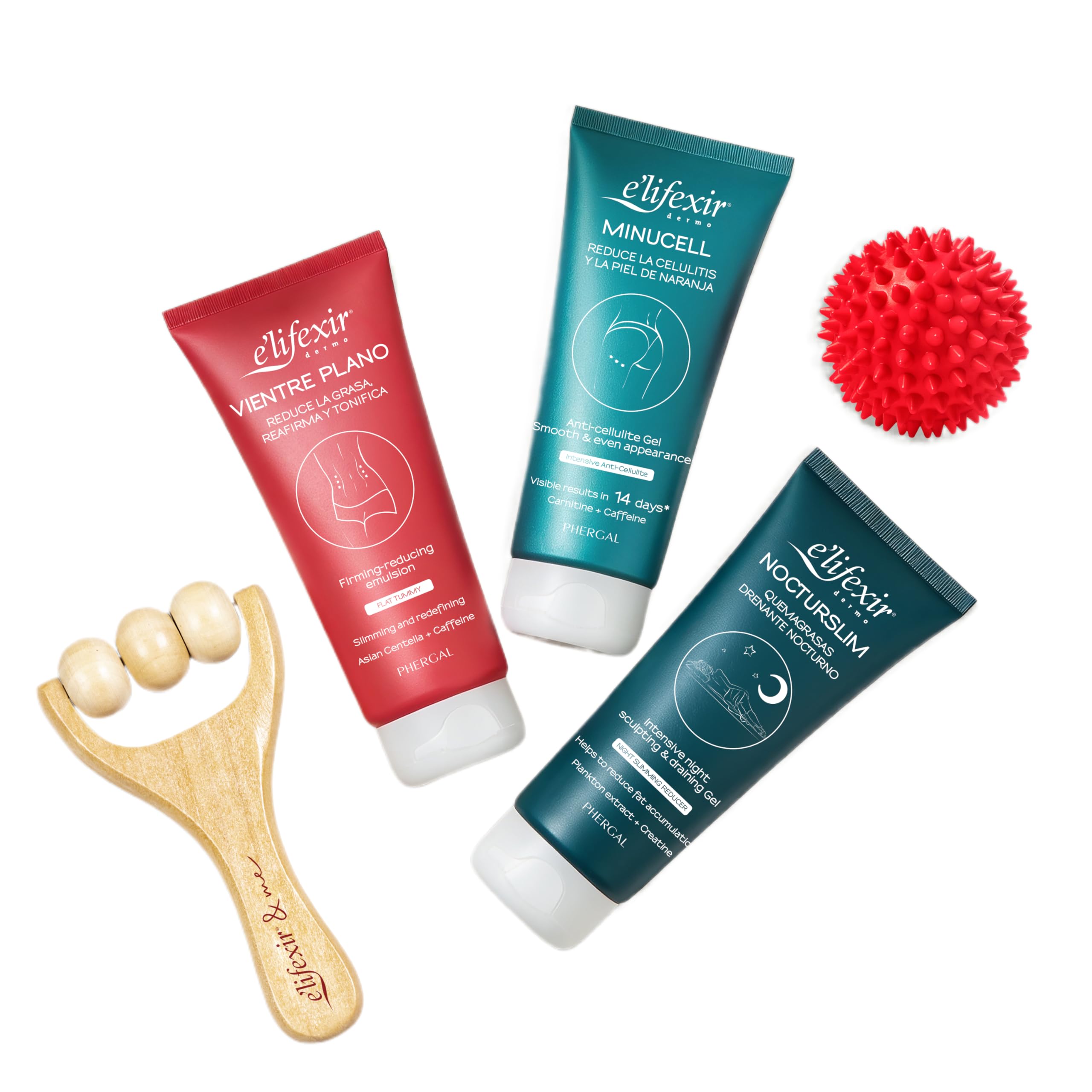 Elifexir | Minucell + Nocturslim + Vientre Plano + Regalo | Crema Anticelulítica + Quemagrasas Nocturno + Gel Reductor Abdomen | Luce una Figura Esculpida | 600ml