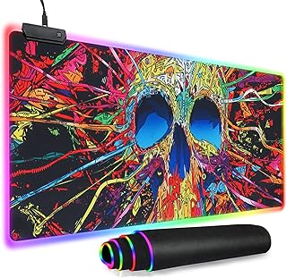 Gaming LED Mouse Mat Pad SK Depot® S-XL Extended Led Mouse Pad with 14 Lighting Modes Anti-Slip Rubber Base with USB Port Mouse Mat Desk Mat 800 x 300 x 4mm (31.5 x 11.8 x 0.16in)