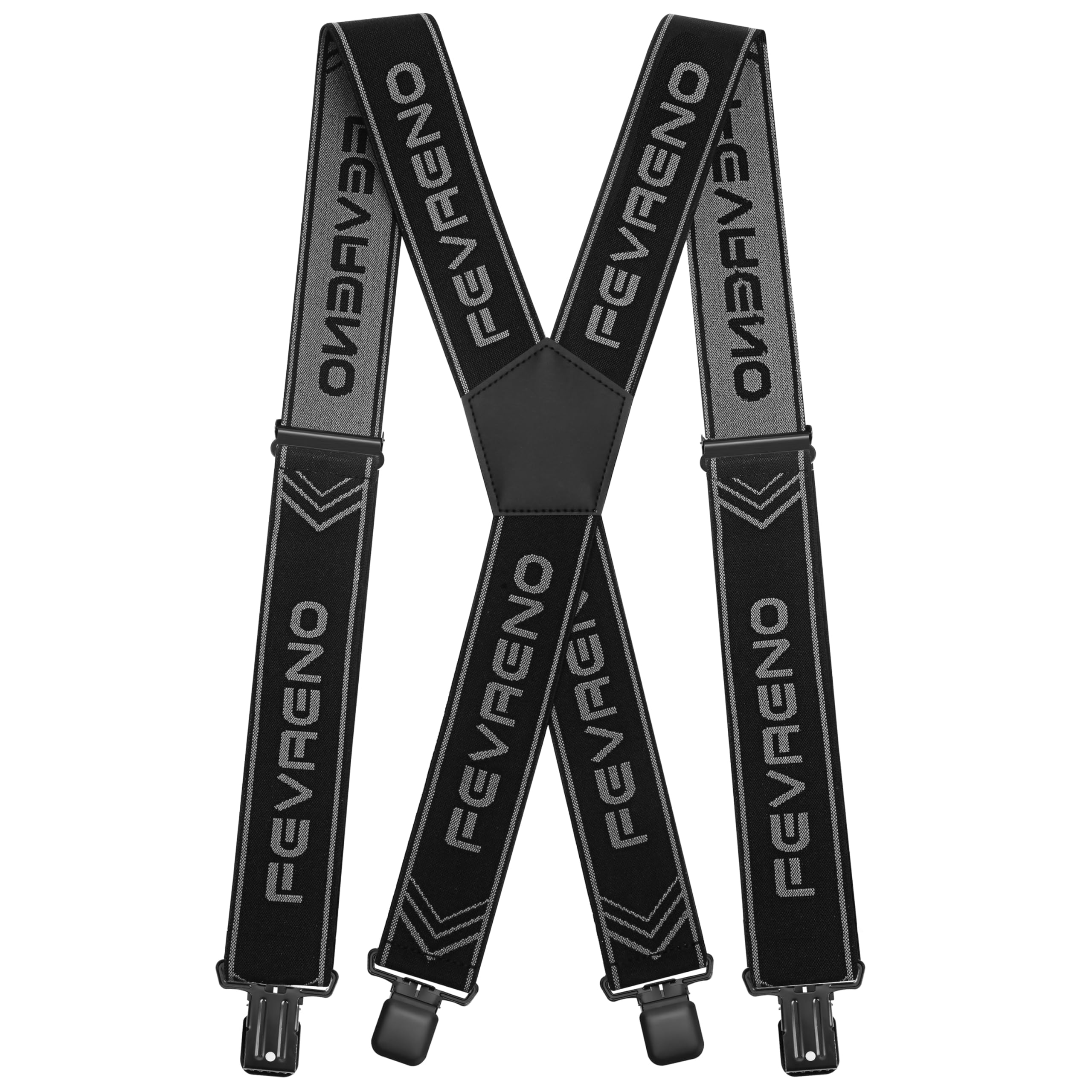 Fevaeno Hosenträger für Herren mit 4 Starken Metal Clips 5cm Breit X Form Einstellbar und Elastische Einheitsgröße Hosenträger für Männer und Damen
