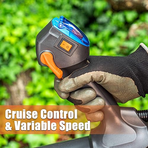 Miniatura 5 de LawnMaster NPTBL31AB - Soplador de hojas de mochila sin tirones, alimentado a gas con arranque eléctrico, motor de 2 ciclos de 31 cc, 470 CFM, 175