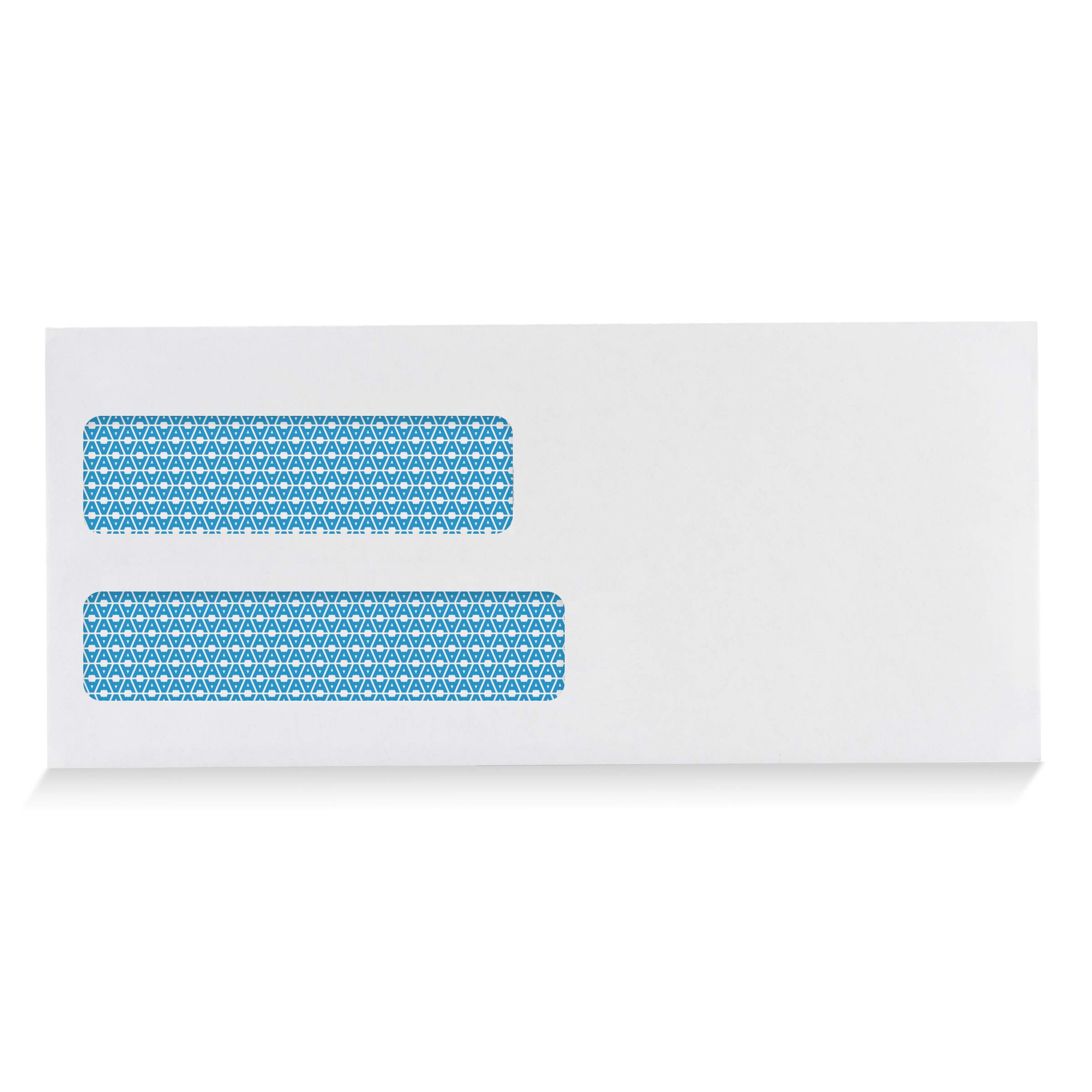 Lot de 500 enveloppes d'expédition de sécurité à double fenêtre – Pour factures, relevés et documents juridiques – Fermeture gommée – Taille 10,9 kg – Blanc – 10,9 kg – 500 pièces (30101)