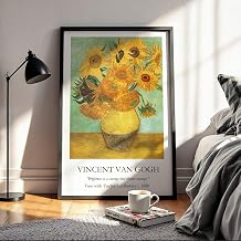 Waltractive Vincent Van Gogh Paintings Framed Poster with Beautiful Quotes - Available in 33x22 and 48x33 CM - Classic Art...