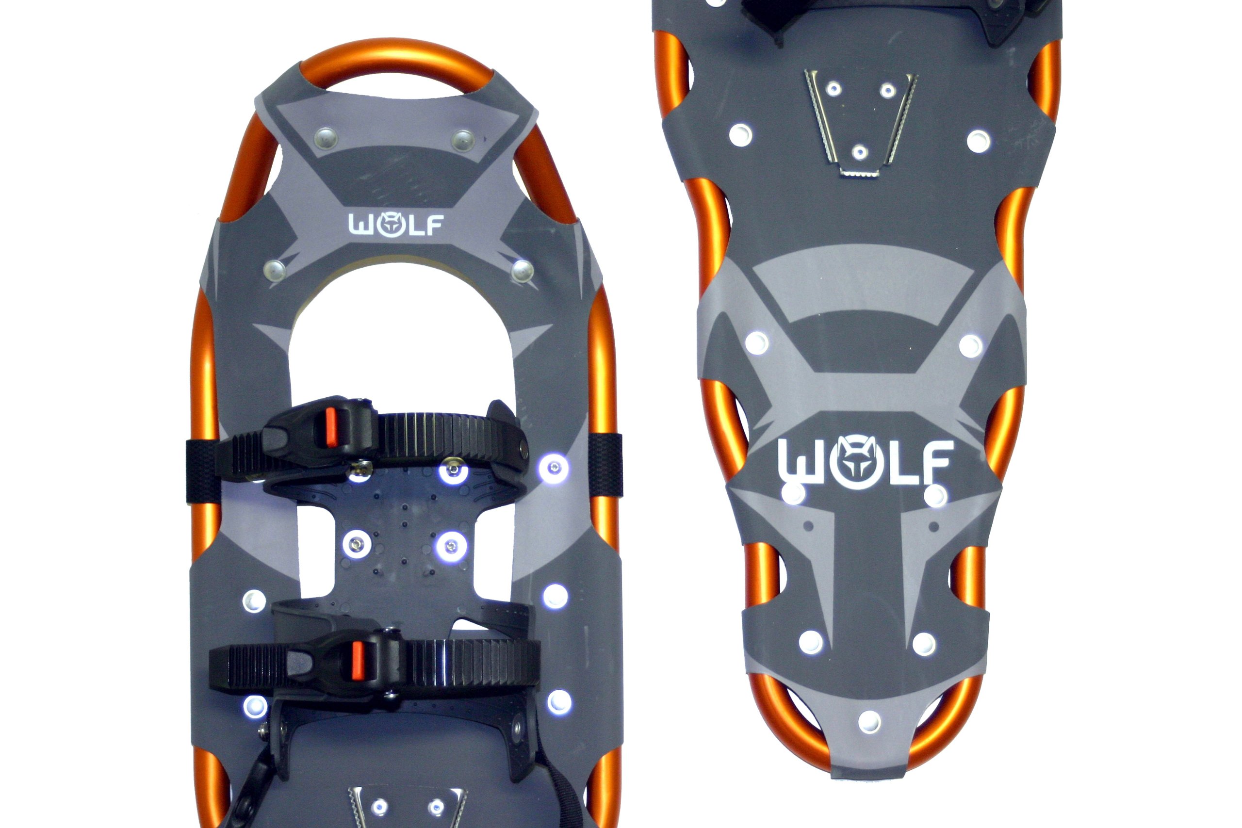 WOLF Impression Schneeschuhe, Allround Schneeschuh bis 120kg, Sportschneeschuh ohne Steighilfe durch intelligent positionierte Achse, Alpinschneeschuh aus Alu-Rahmen u. reißfester Bespannung