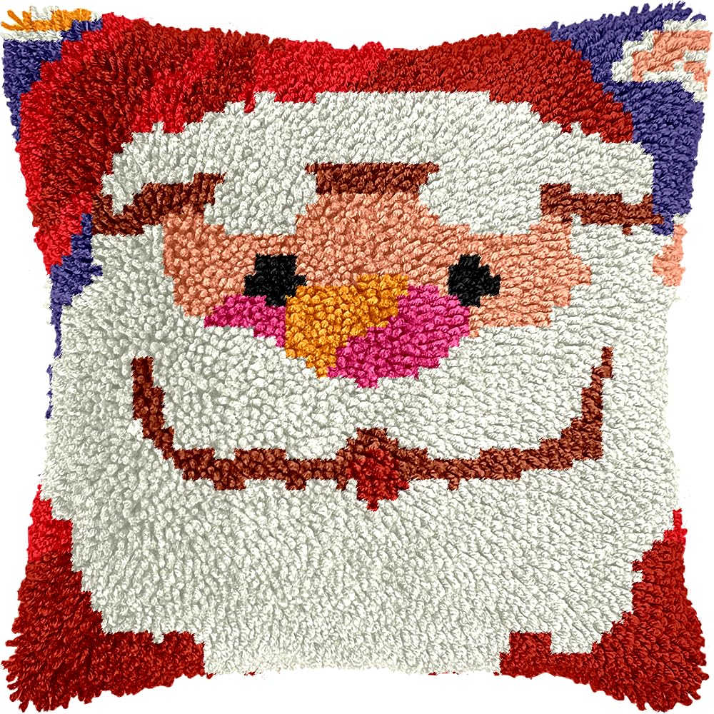 LingxiCreation DIY Latch Hook Kits Pillowcase Santa Claus