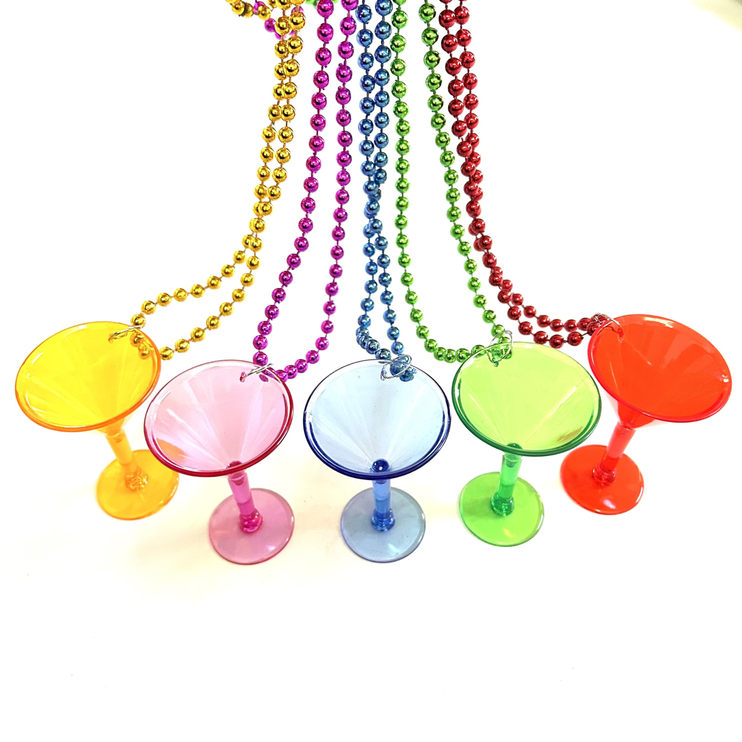 GZYSSL 25Pcs Multicolor Cocktail Shot Glass Beads Plastic Shot Necklace Cup for Birthday Wedding, Festival Parade Decoration, Cinco de Mayo Fiesta