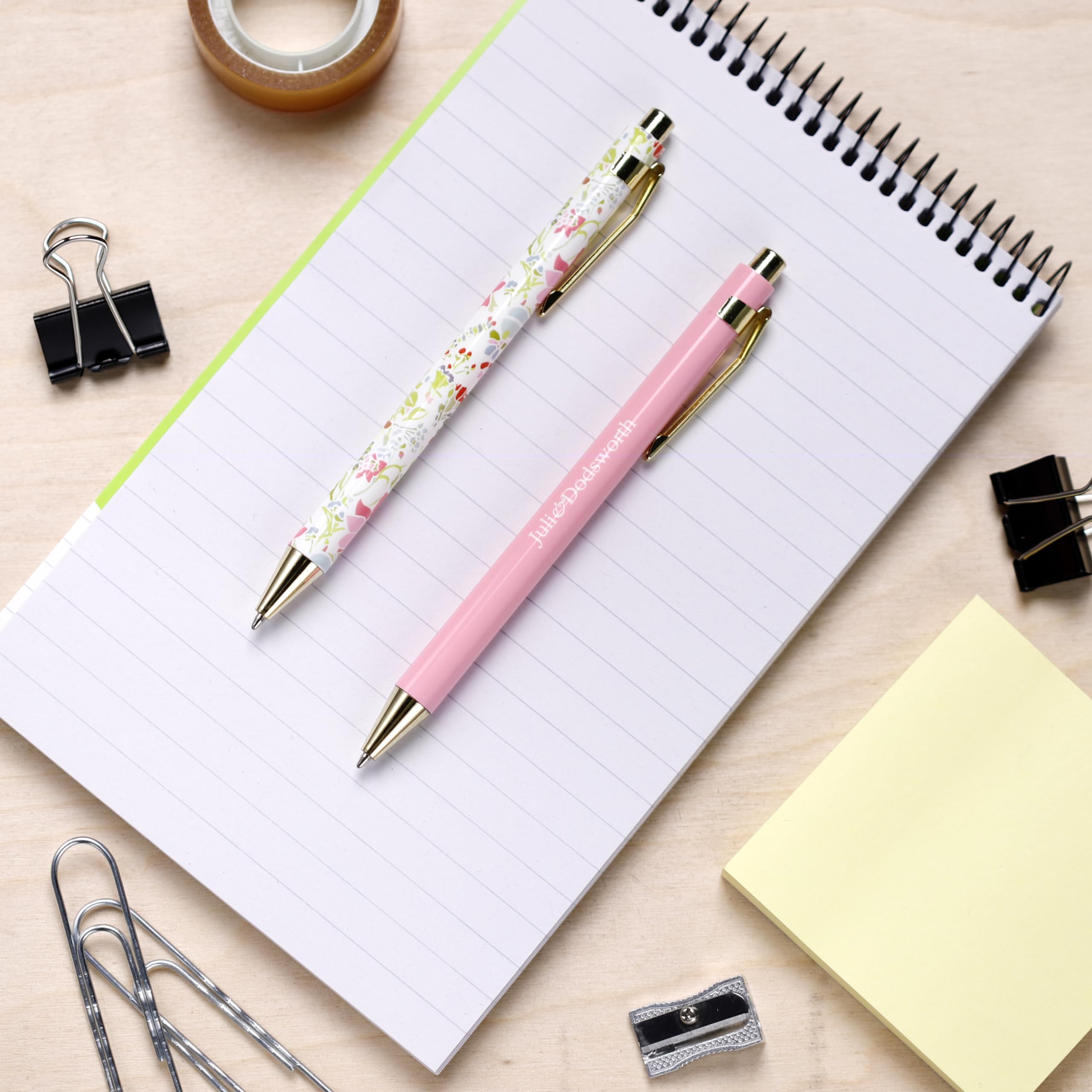 Puckator Julie Dodsworth Pink Botanical Pen Twin Set, Great Gifts for Students From Teachers, End of term Gifts for Pupils - Image 2