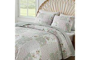 Full Queen Size Pink and Green Quilt