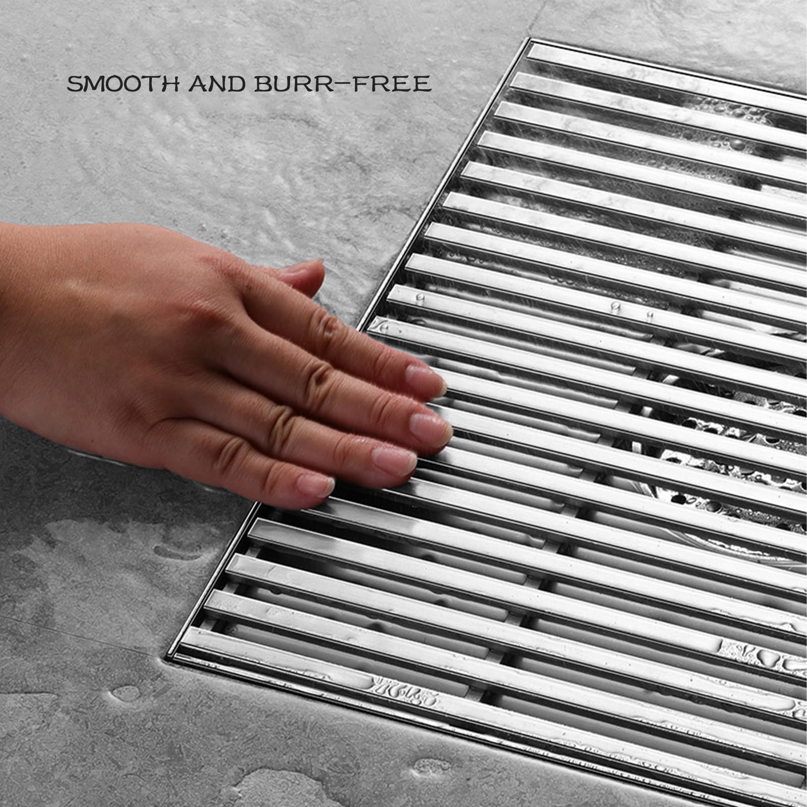 BIJOOT Desagüe De Suelo De Acero Inoxidable 304 - con Tapa De Filtro Extraíble, Antiobstrucción Accesorio De Baño Plata Cepillada,D