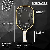 Vista 3 de Six Zero Quartz Pickleball Paddle - Affordable, Premium Construction, Raw Carbon