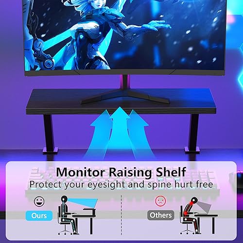 Miniatura 6 de Mr IRONSTONE Escritorio en forma de L escritorio para juegos de computadora escritorio esquinero en casa estación de trabajo de escritura de oficina