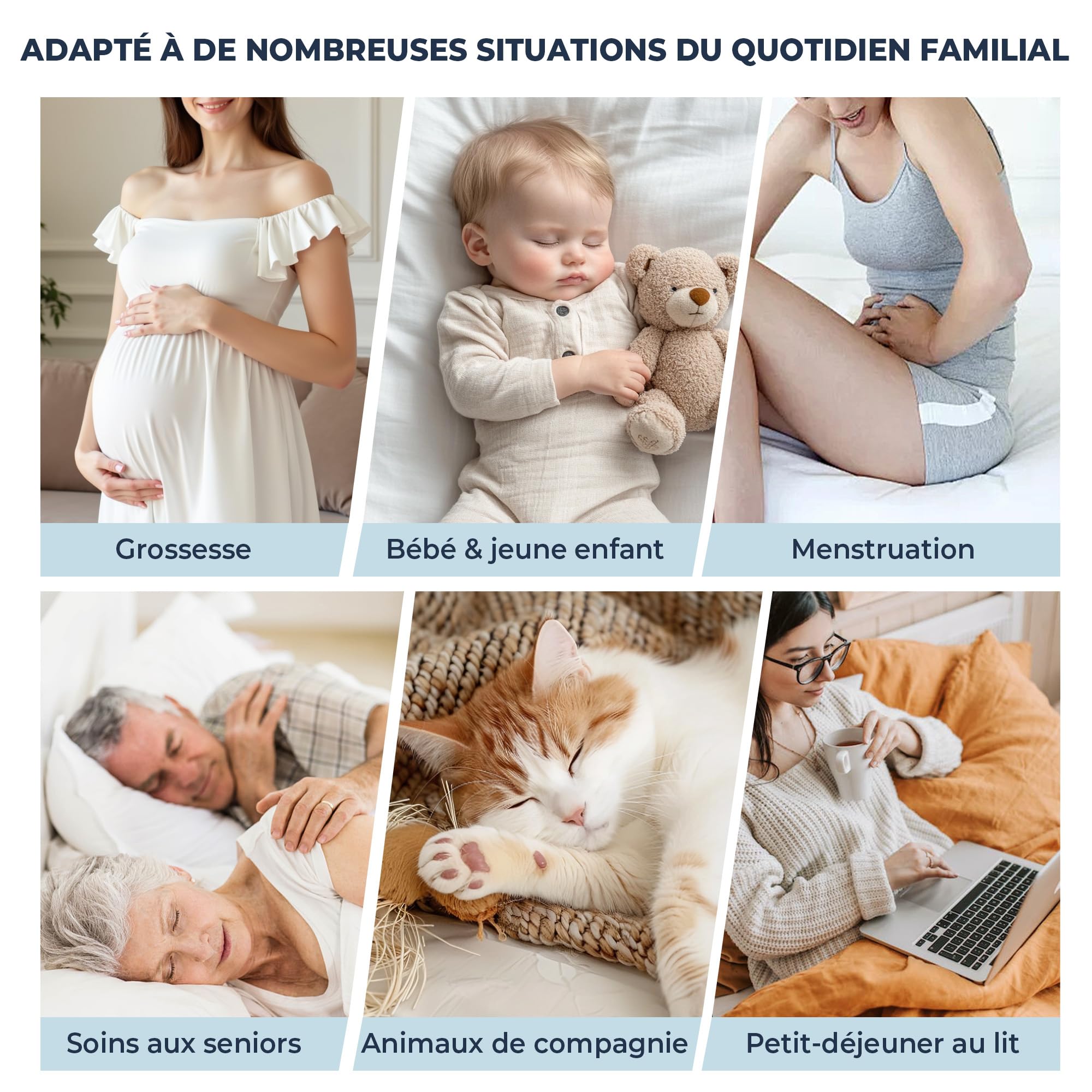 UNIKOME Surmatelas Complet imperméable - Surmatelas Complet matelassé Ergonomique, protège-Matelas 5 Couches Silencieux et Lavable, Poche Profonde de 30 cm (Gris, 180x200cm)