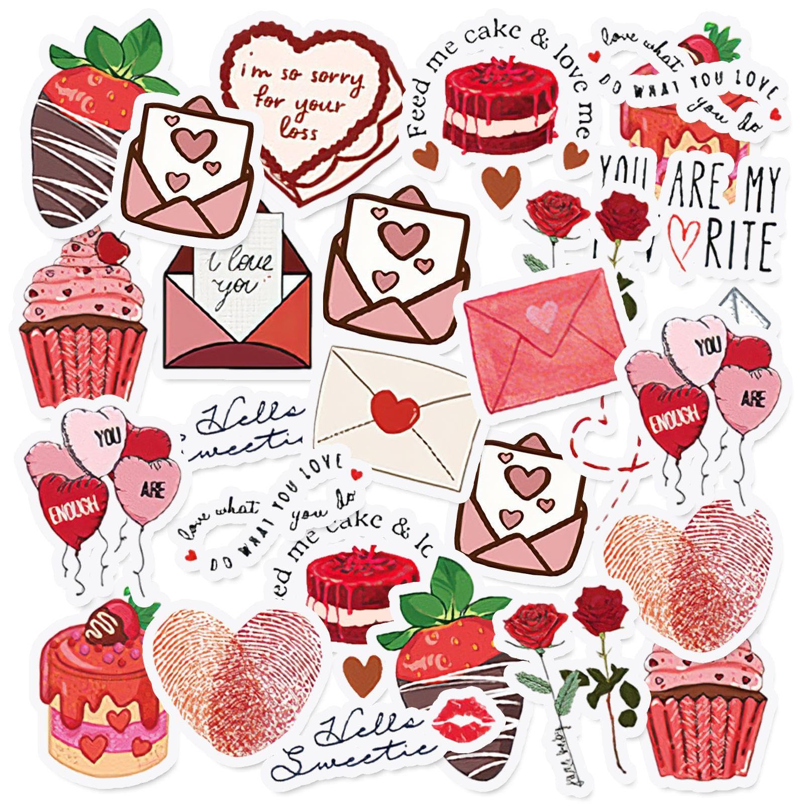 Rnskfg Red 92 Love Stickers, Couple Stickers, Creative Decorative Stickers, Envelope Seal Stickers, Romantic Heart-Shaped Stickers.