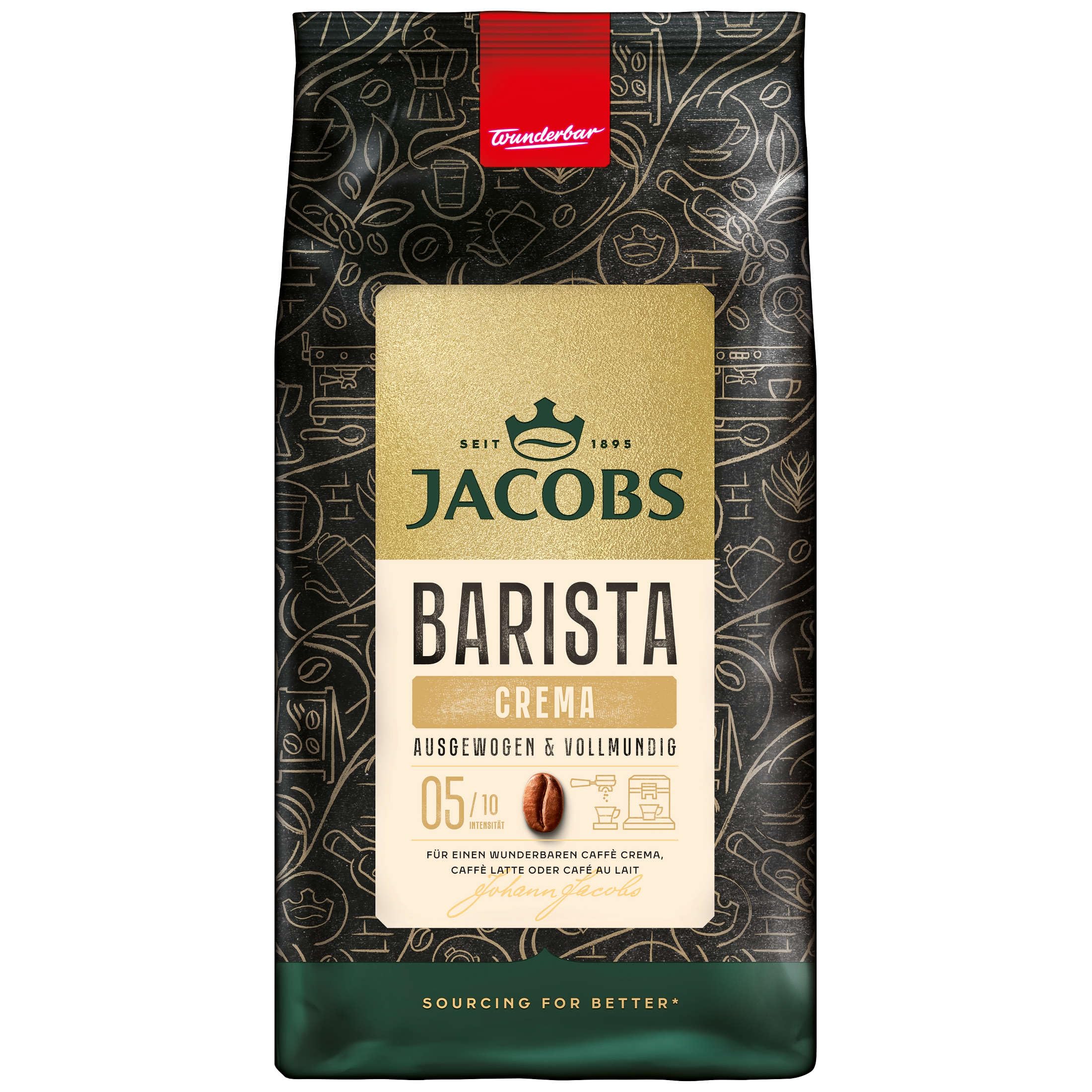 JACOBS Ziarna kawy Barista Editions Crema 4 x 1 kg cała kawa palona