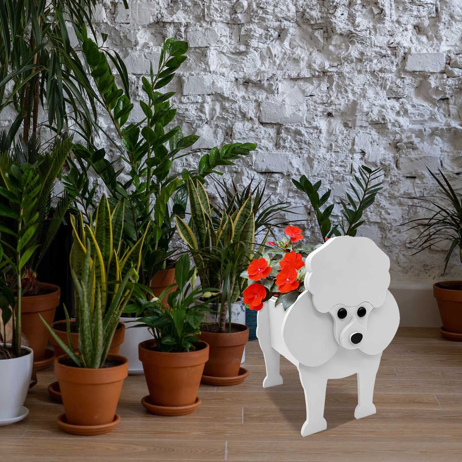 Hunde-Blumentopf Aus PVC – Niedlicher Übertopf Als Hundefigur (Schnauzer, Bulldogge, Etc.)