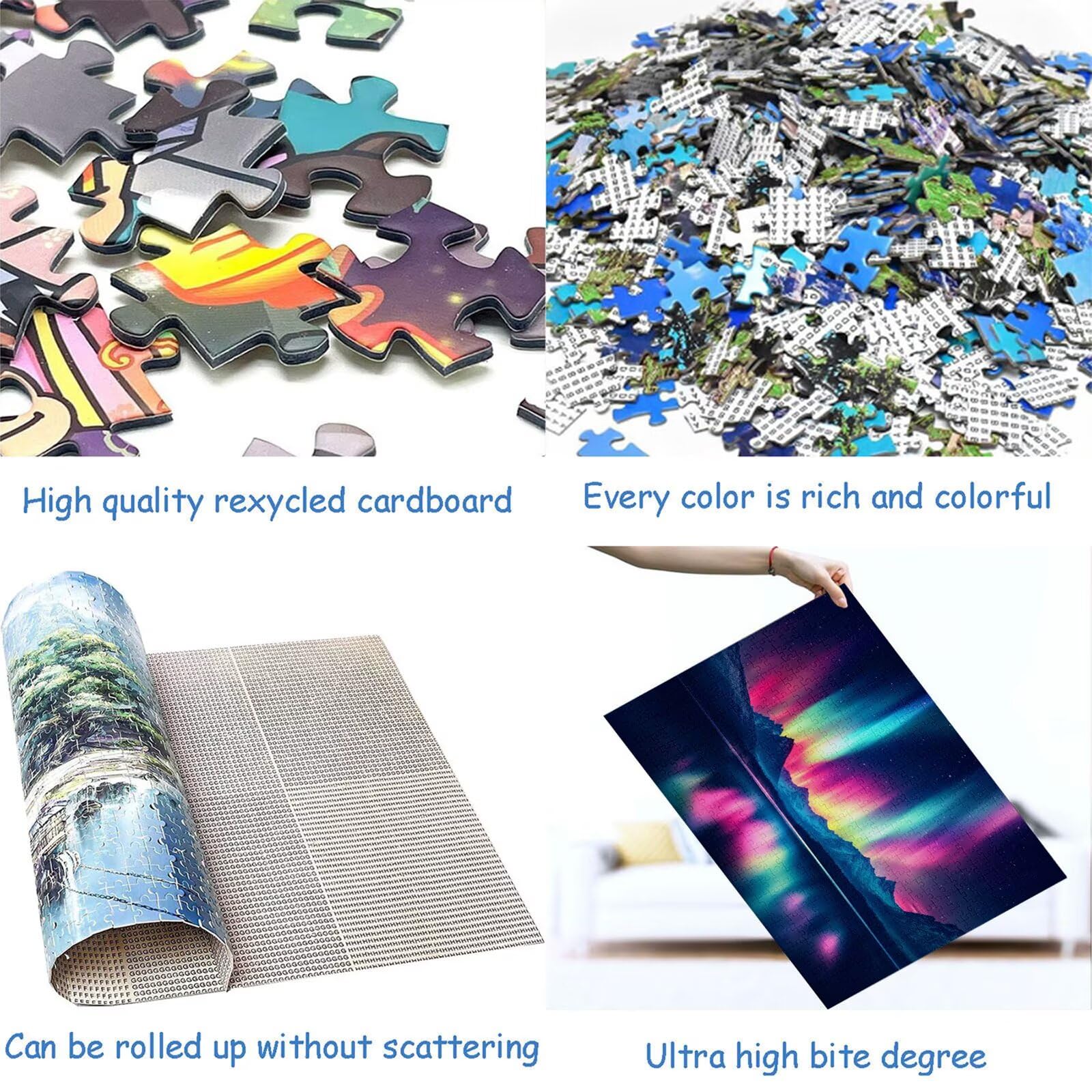 Puzzle 4000 elementów zorza polarna puzzle dla dorosłych jezioro 141 x 87 cm unikalne rzemiosło klasyczne 3D drewniana układanka do rodzinnych gier aktywnych, układanka do samodzielnego wykonania
