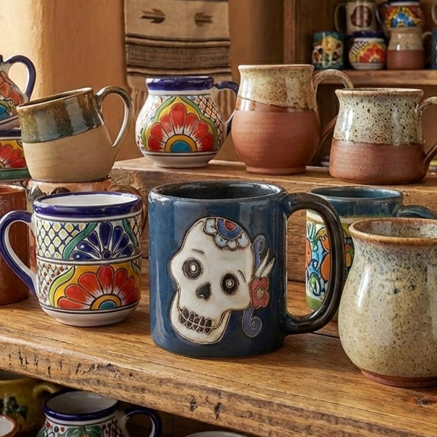 Day of the Dead Sugar Skull 16oz Handcrafted Mug