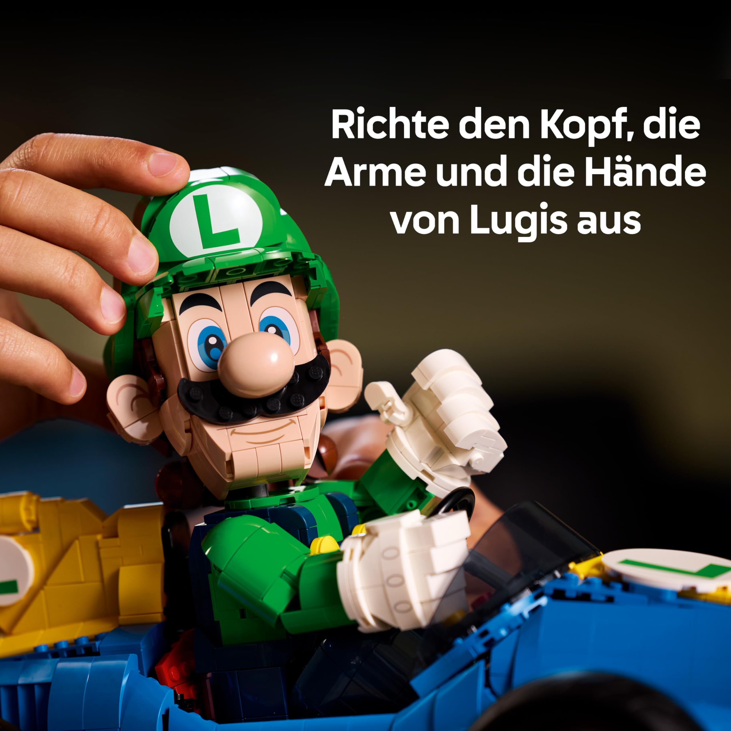 LEGO Super Mario: Mario Kart: Luigi & Turboflitzer - Nintendo Figur und Auto Modellbau für Erwachsene - Sammelbares Gaming Merch - Geschenkidee für Männer, Frauen und Fans - 72050
