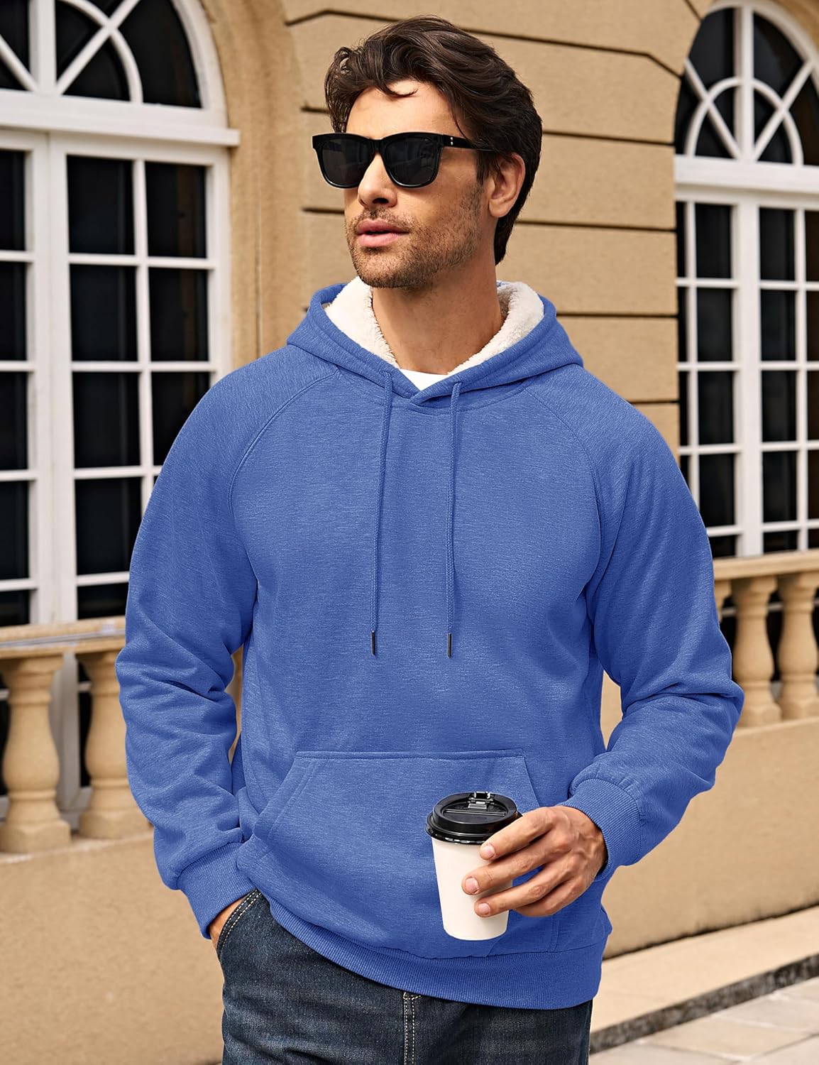 MAGCOMSEN Men's Sherpa Hoodie Heavyweight Fleece Lined Thick Winter Thermal Athletic Sweatshirt with Kangaroo Pocket - Image 3