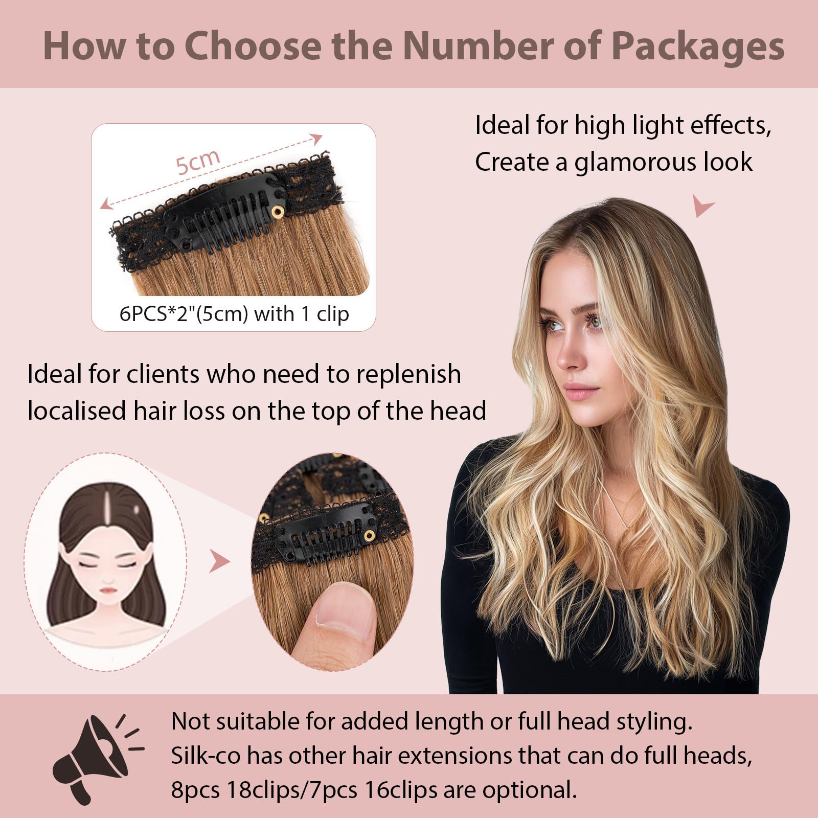 Silk-co Clip in Hair Extensions Real Human Hair Extension Double Weft With Lace Coverd Clip in Silky Straight 100% Natural Very Thin Highlight efffect for Women 6PCS 6Clip 14Inch #06 Light Brown 36g - Image 3