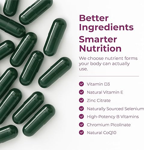 Miniatura 7 de Multivitamínico para mujer  Multivitaminas esenciales para mujer y multiminerales 60 cápsulas líquidas con vitamina B12, A, D, C, zinc, magnesio y