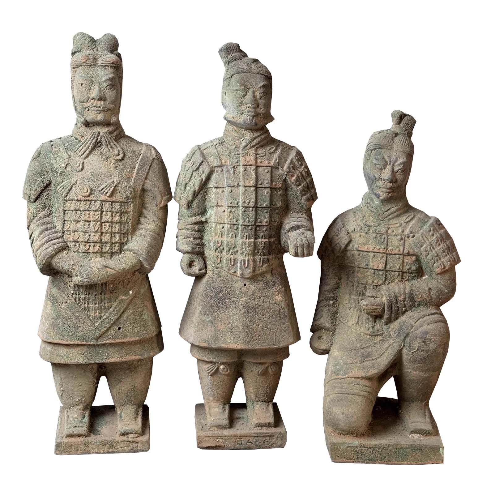 Koliyn Ancient Terra-Cotta Warriors Set Decoration, Retro Bronze Terra-Cotta Warriors Set, A Set of 3