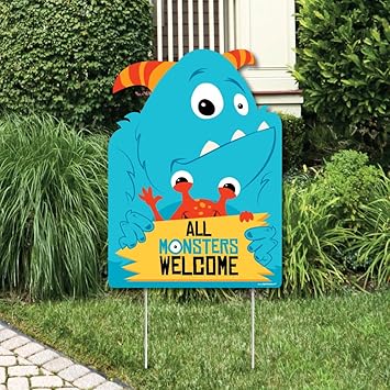 Amazon Co Jp Big Dot Of Happiness Monster Bash パーティーデコレーション リトルモンスター誕生日パーティーまたはベビーシャワー ウェルカムヤードサイン Diy 工具 ガーデン