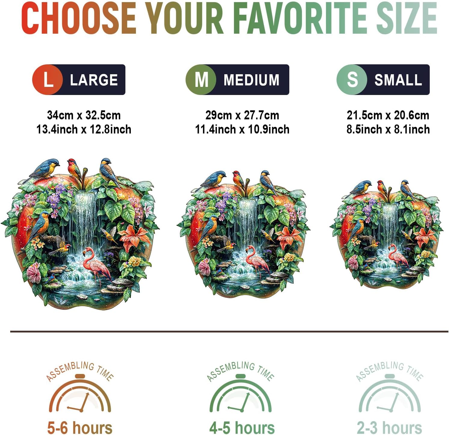 Wooden Puzzles for Adults - Paradise Garden Wooden Jigsaw Puzzle, Unique Animal Shaped Wood Puzzles Adult, Christmas Birthday Gifts for Friends/Family, Home Decor 13.4 * 12.8in 235pcs