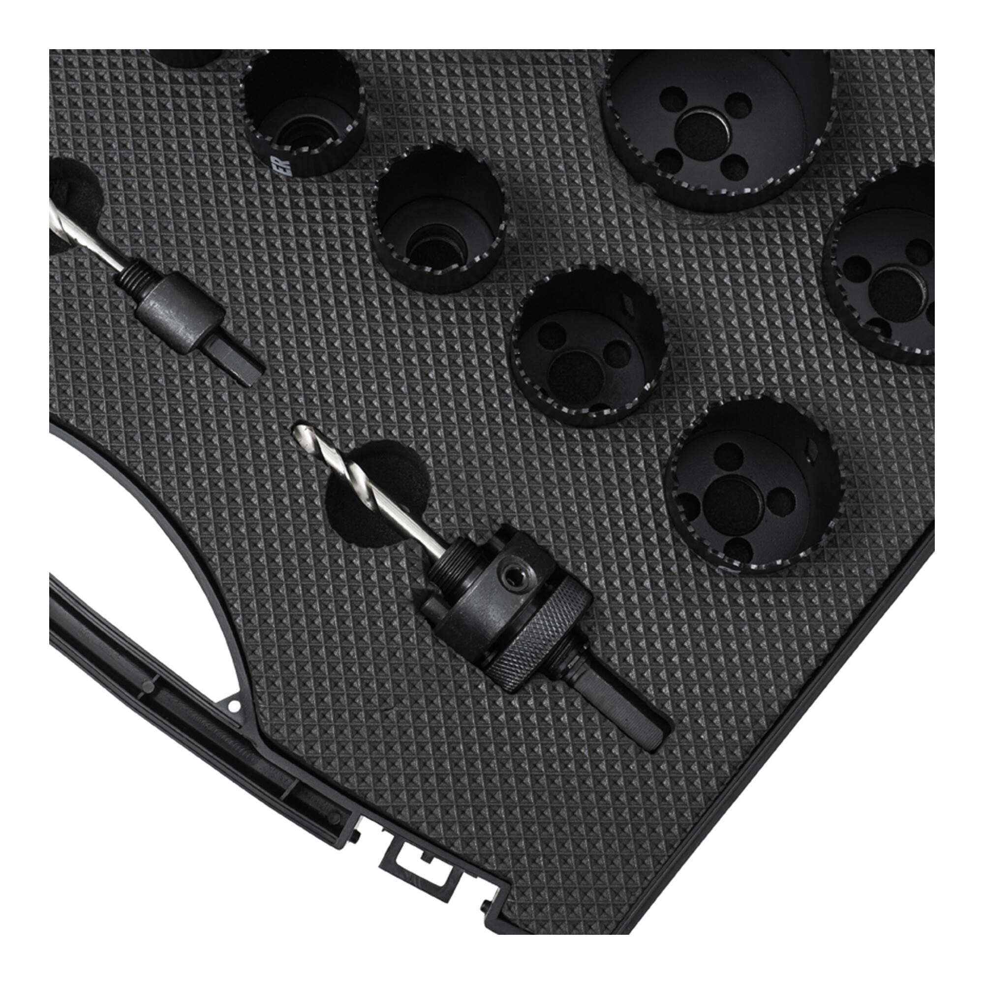 STIER Lochsägen-Set, HSS-Co8 Bimetall, 14-teilig 20, 22, 25, 32, 35, 40, 44, 51, 60, 68 & 76 mm, für Handbohrmaschinen, Lochkreissäge Bohrkronen für Kunststoffe, Metall, Laminat u.v.m.