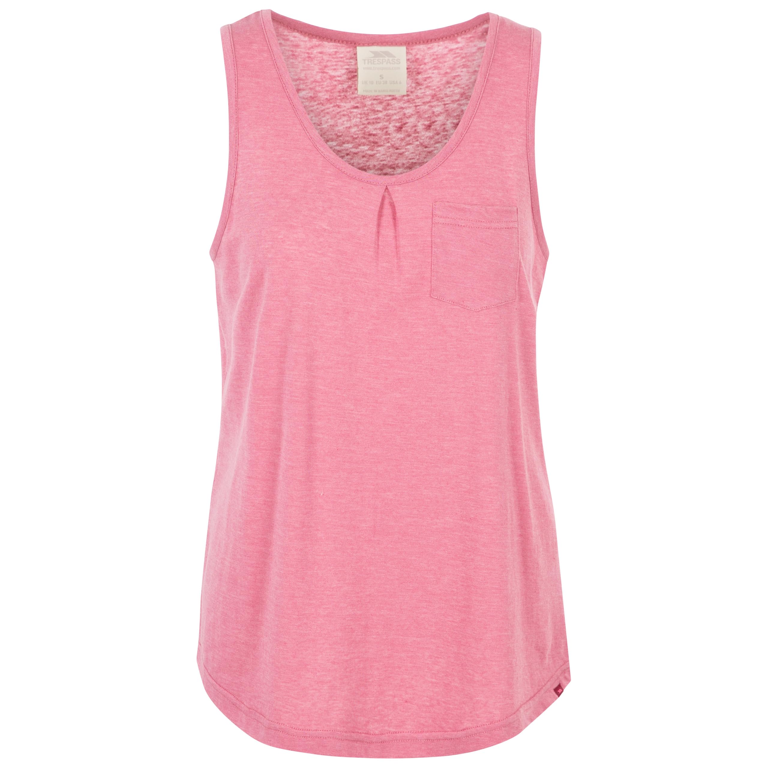 Trespass Women's Rose Blush Marl Vest Top Sleeveless Workout Gym Top Fidget