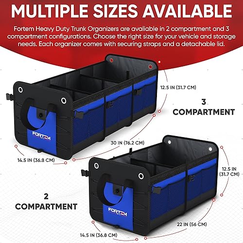 Miniatura 6 de FORTEM Organizador de maletero de coche, plegable, impermeable, parte inferior antideslizante, correas, almacenamiento de carga