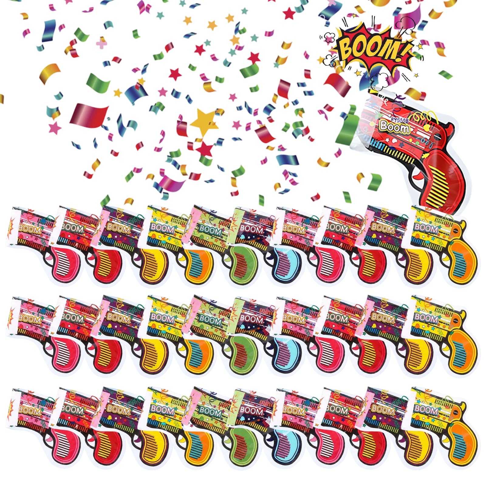 30 Pcs Party Poppers, Inflatable Confetti Fun Poppers Confetti Bomb Wedding,Birthdays, Celebrations, for Events, Carnivals, Anniversary, Valentine'S Day, New Years, Party Supplies,Halloween
