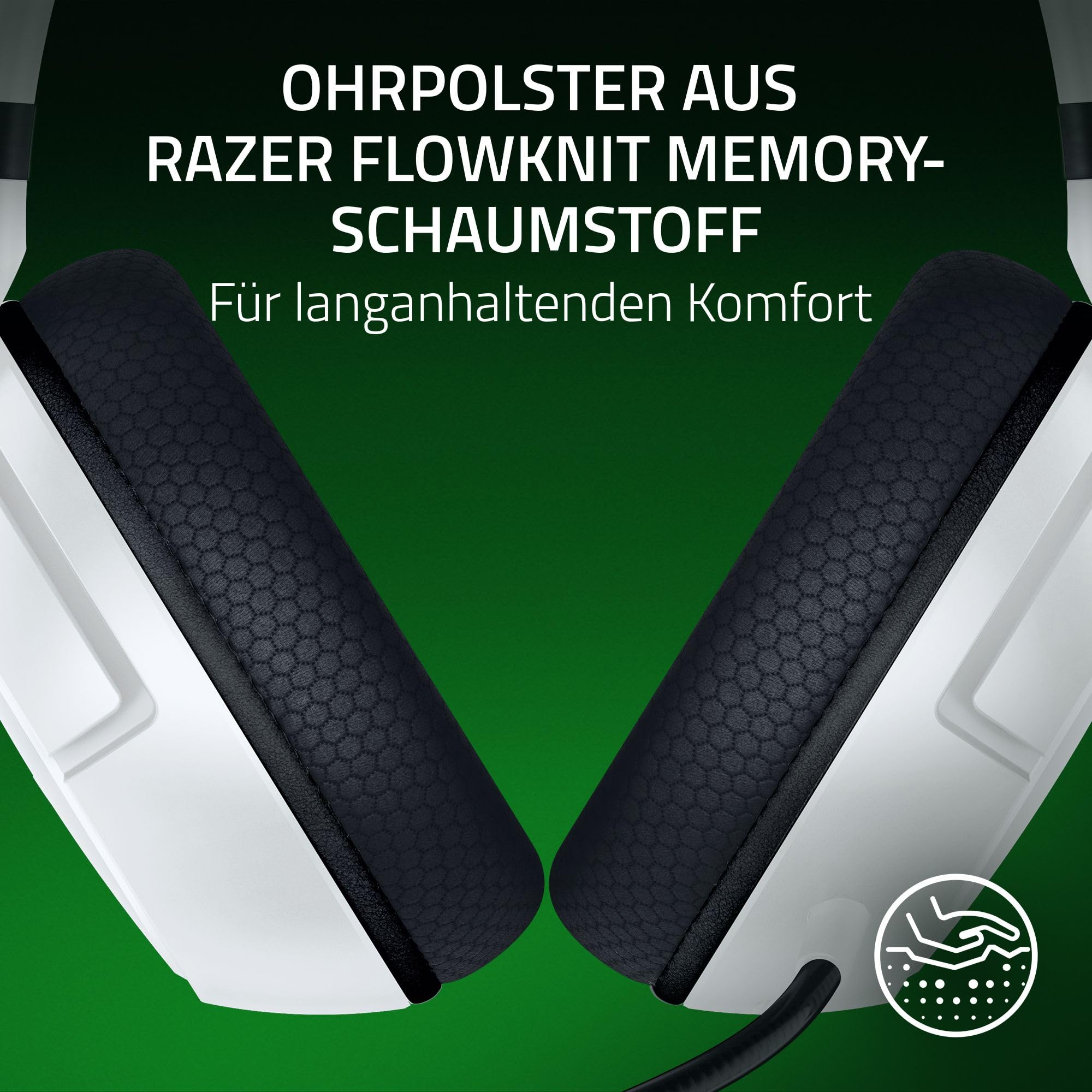 Razer Kaira HyperSpeed - Kabelloses Multiplattform-Gaming-Headset für Xbox (HyperSpeed Wireless, Triforce 50-mm-Treiber, HyperClear Kardioiden-Mik, FlowKnit Memory Foam Ohrpolster) Weiß