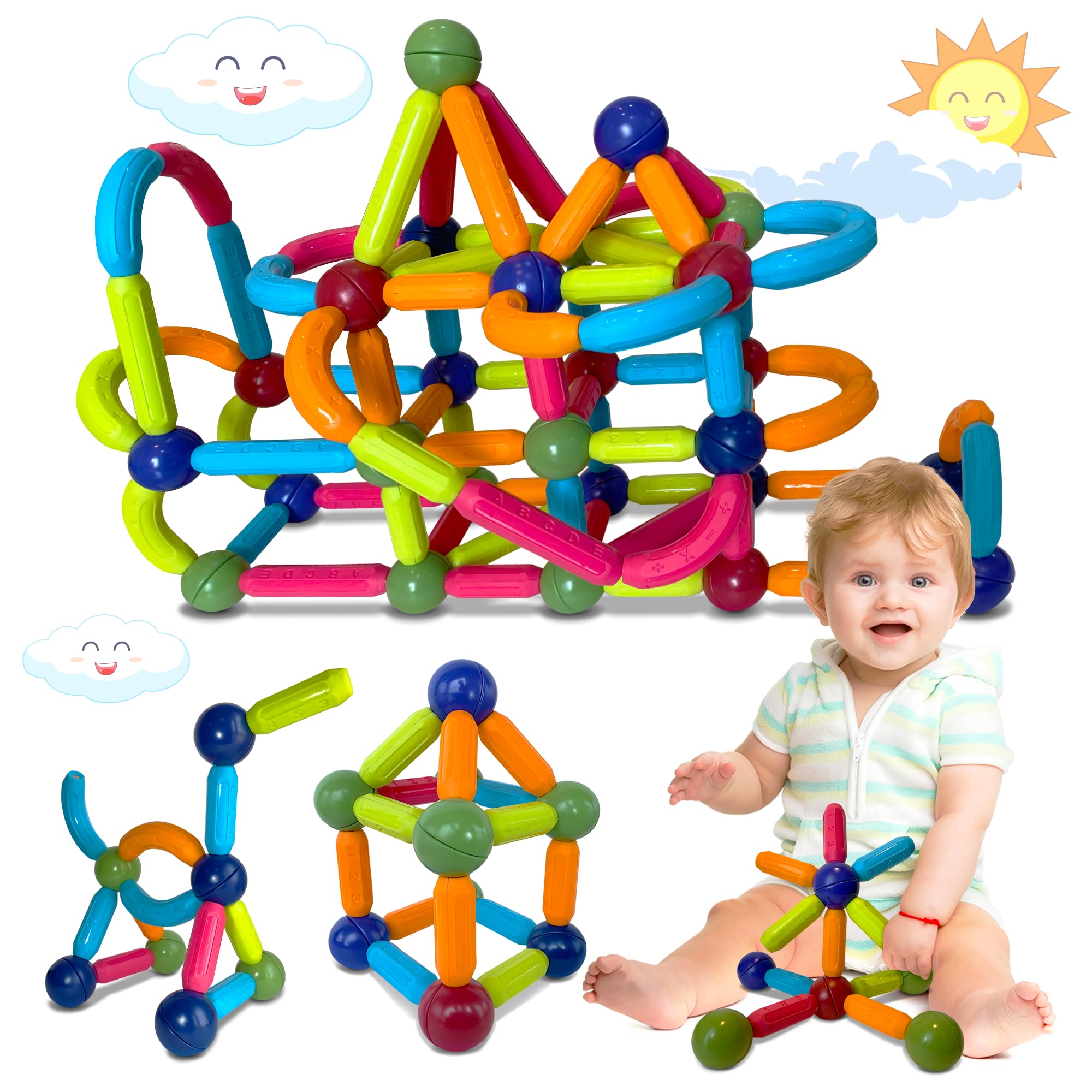 Desi Bazar® Magnetic Sticks Building Blocks for Kids Brain Toys for 2+ Years Old Gifts | More Creative Learning Educational Magnet Toys for 3 4 6 8 10-15 | Activities Toys for Toddlers, (36 Pcs Set) (B0D141CJZ8) Amazon Price History, Amazon Price Tracker