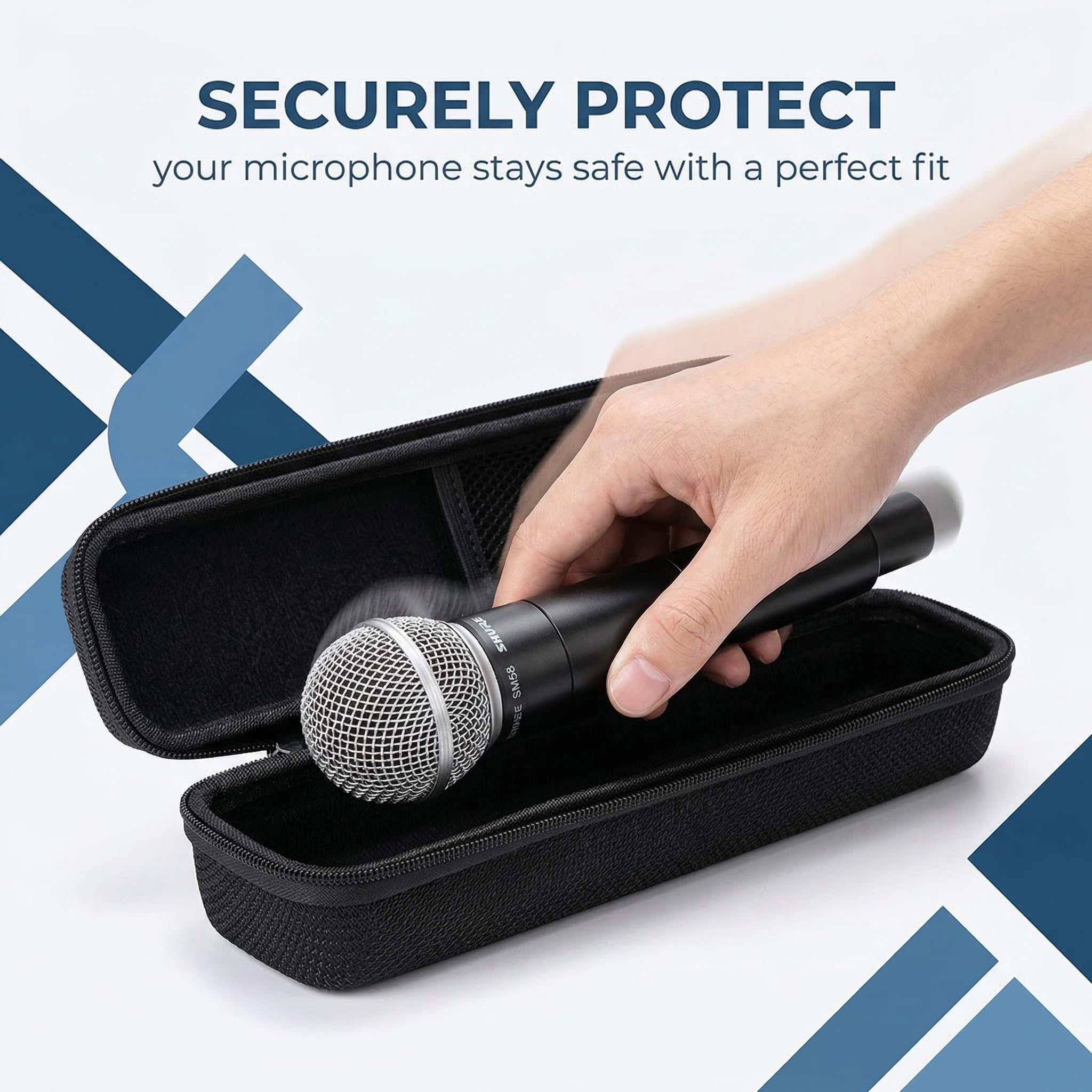 Étui Rigide pour Microphone Sans Fil, Boîte de Rangement et de Transport pour Micro, Accessoires Audio, Déplacements, Scène, Répétitions et Usage Quotidien usage quotidien