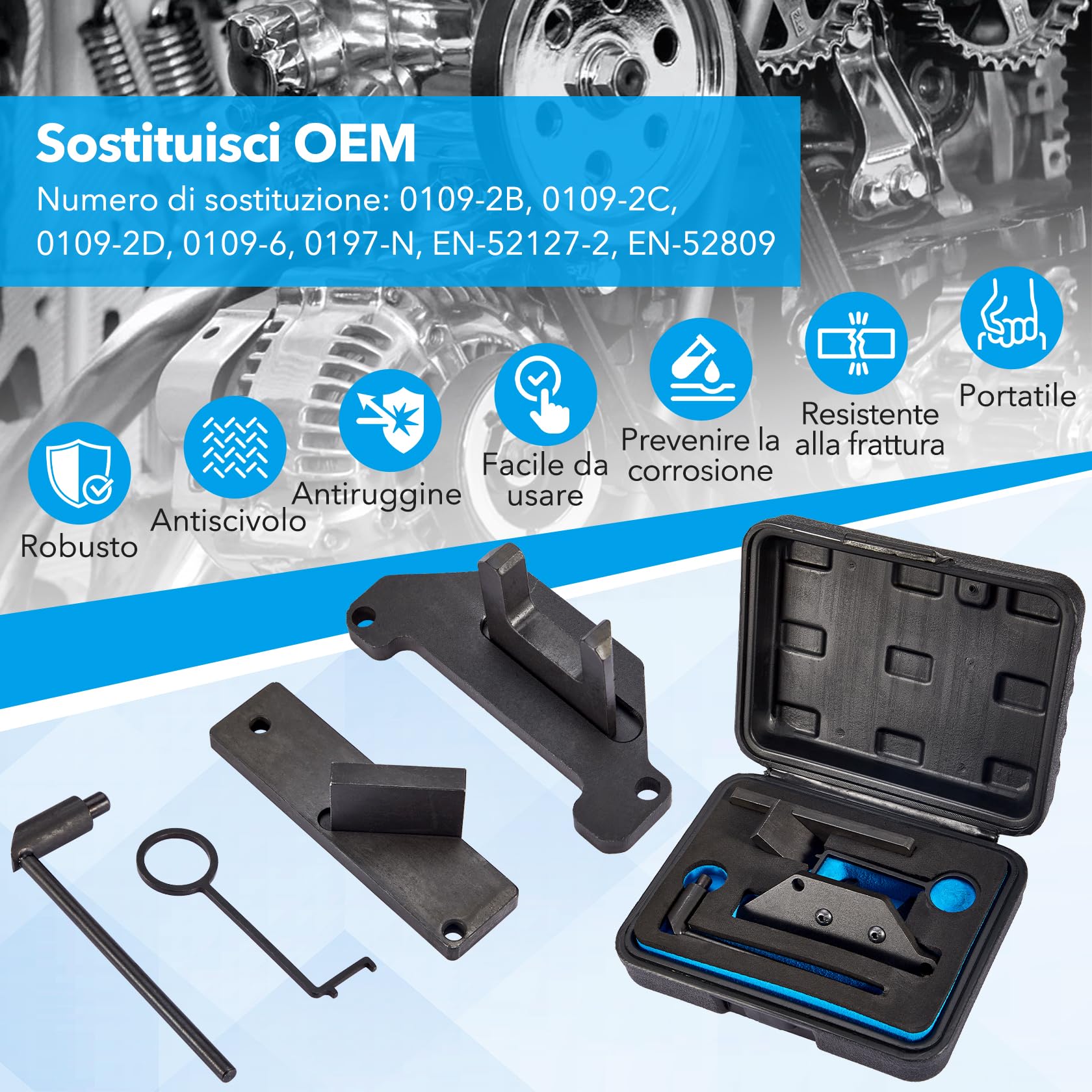 CarBole Kit di Attrezzi per la Messa in Fase del Motore 1.2 GDI PureTech Strumento di Allineamento dei Camme per Motori per Modelli Citroën,Peugeot e Opel,OEM:0109-2B,J-0109-2C,J-0109-2D