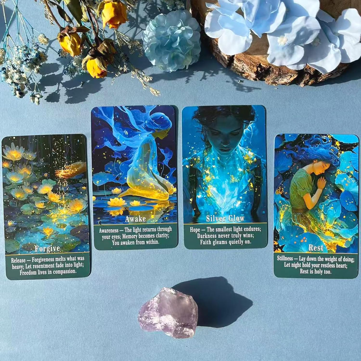 sishui Blue Dream Oracle Cards for Beginners, 80 Cards Oracle Tarot Deck, Fortune Telling Cards for Spiritual Guidance, Daily Readings, Self Reflection,Emotional Healing - Image 7