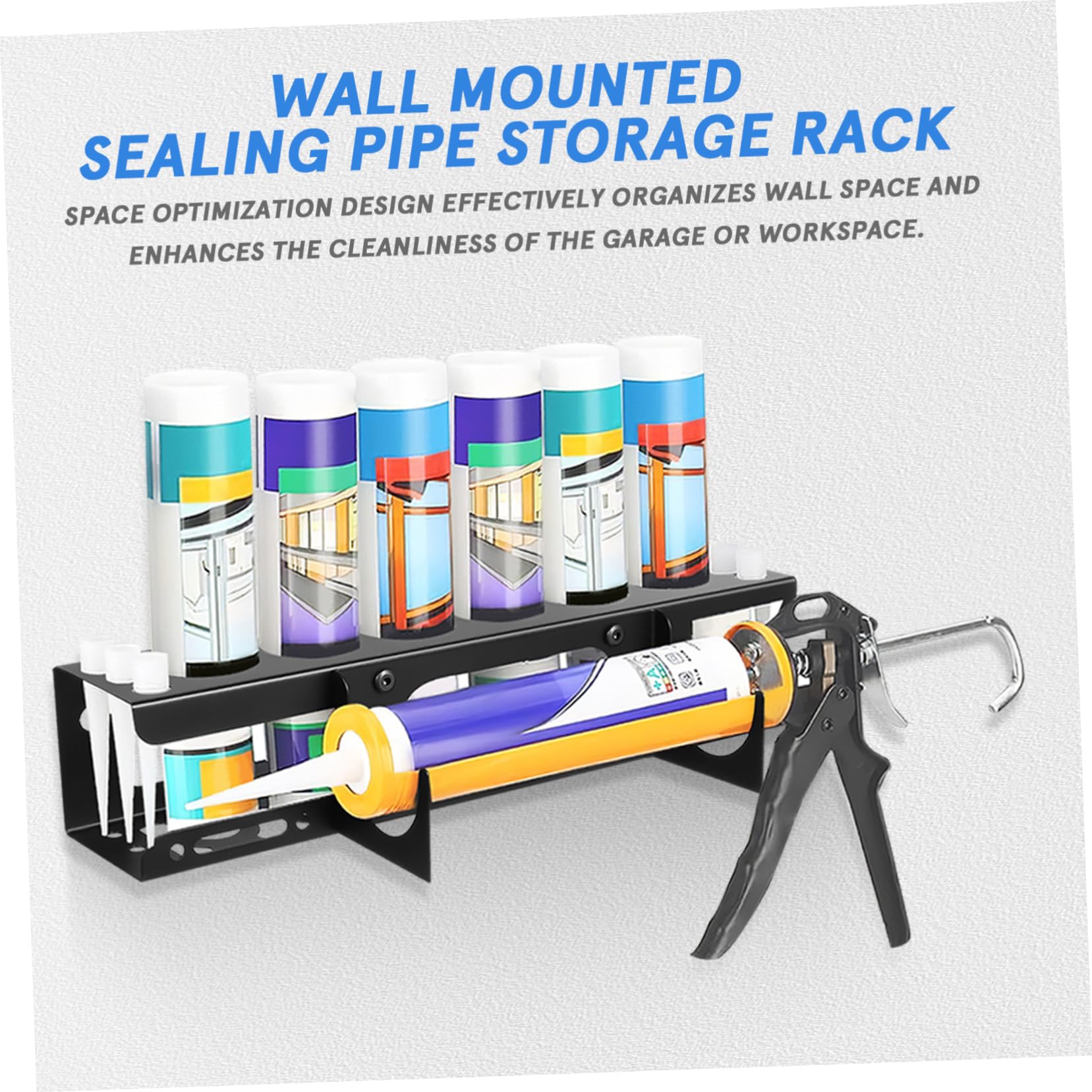 DOITOOL Organizador De Herramientas De Pared Resistente Con Soporte Ajustable Para Tubos De Sellador Estante De Almacenamiento Para Garaje Taller Y Furgoneta Optimiza Espacio Y Facilita Acceso