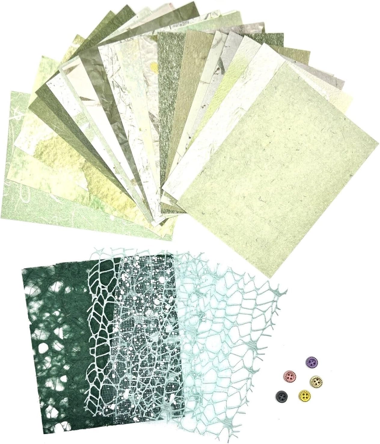 Textured Scrapbook Paper Mesh Fabric - Junk Journal Supplies Assorted Set 51 Sheets Mixed Scrapbooking Materials Boho Cardstock Aesthetic Decoupage Paper for Crafts image 2