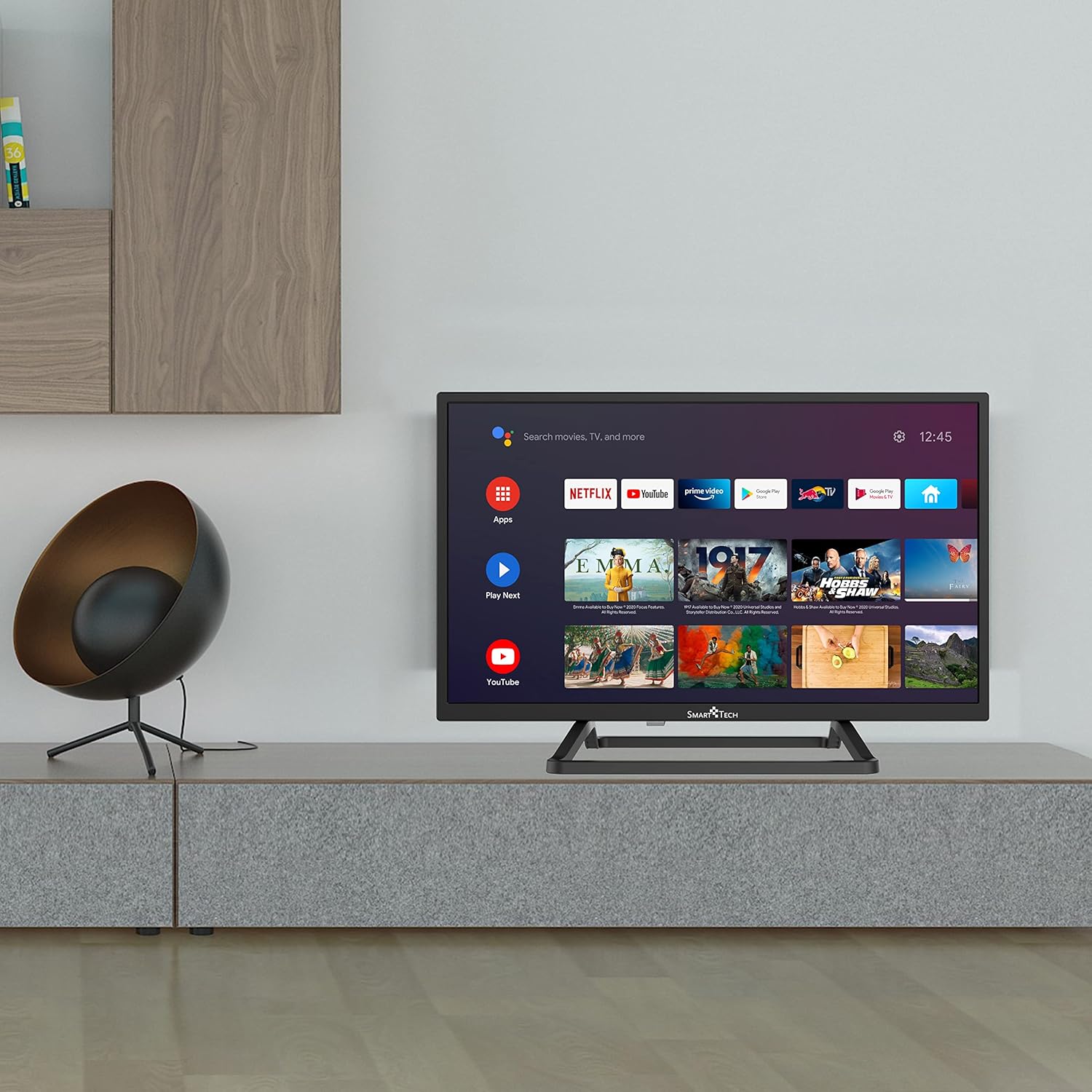 SMART TECH 24HA10T3 - Tv LED 24 pollici HD Android 9.0, Quad Core, 1G/8G, DVB-T2/C/S2, H.265, HDR 10, Dolby Audio, 2T2R Wi-Fi, Bluetooth, Google Assistant, Netflix/YouTube/Prime Video,HbbTV, Nero SMART TECH 24HA10T3 - Tv LED 24 pollici HD Android 9.0, Quad Core, 1G/8G, DVB-T2/C/S2, H.265, HDR 10, Dolby Audio, 2T2R Wi-Fi, Bluetooth, Google Assistant, Netflix/YouTube/Prime Video,HbbTV, Nero